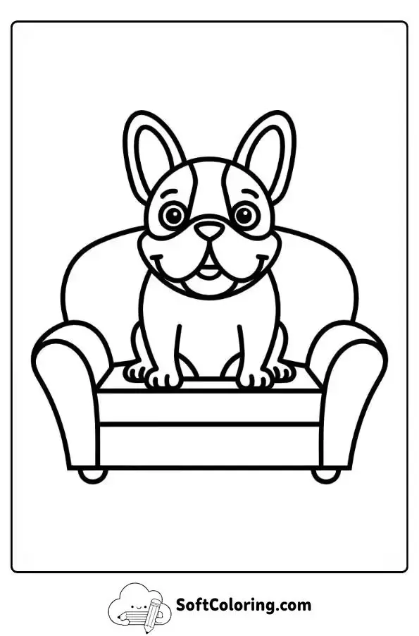 Smiling French Bulldog On A Sofa