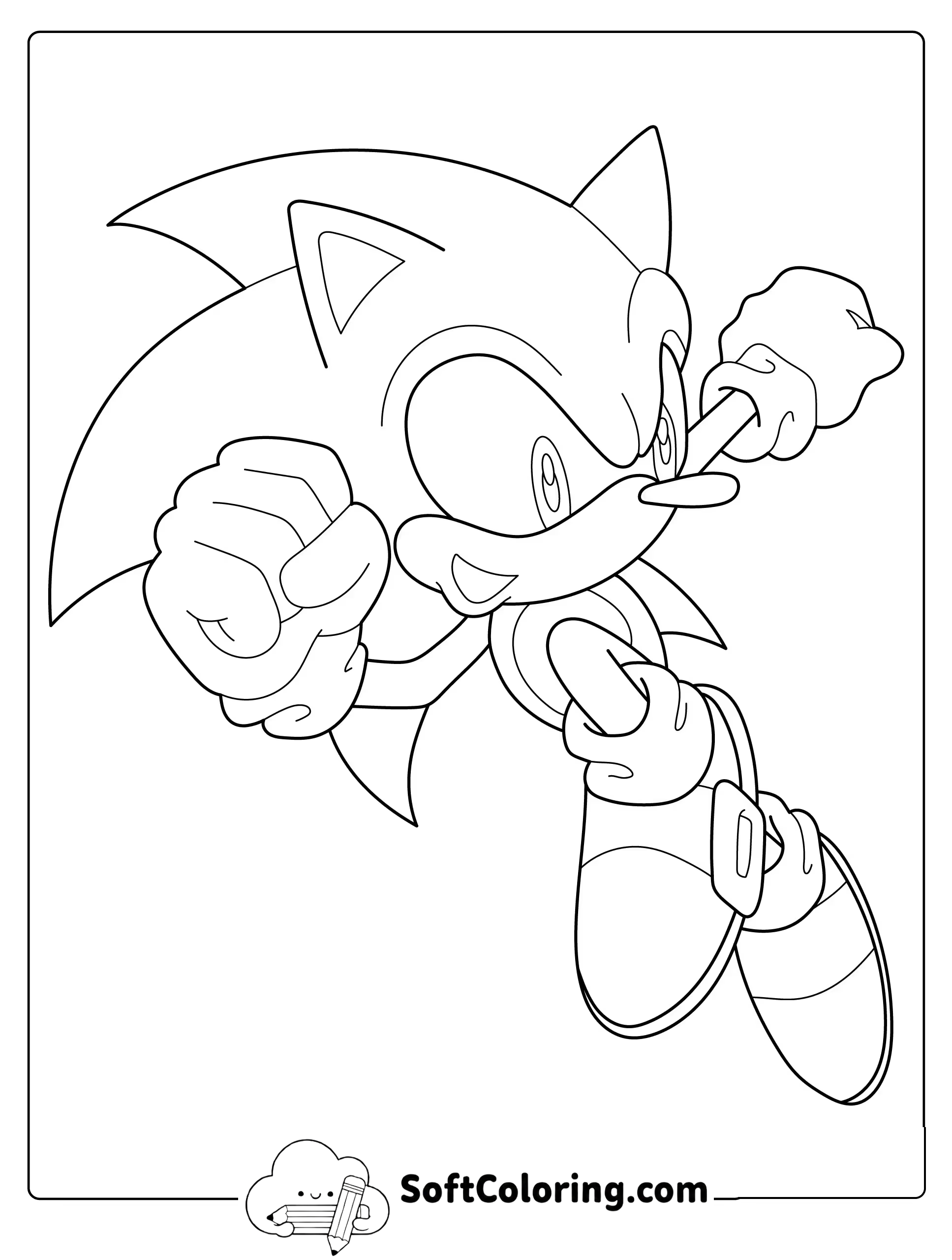 Sonic Punching Forward in Midair