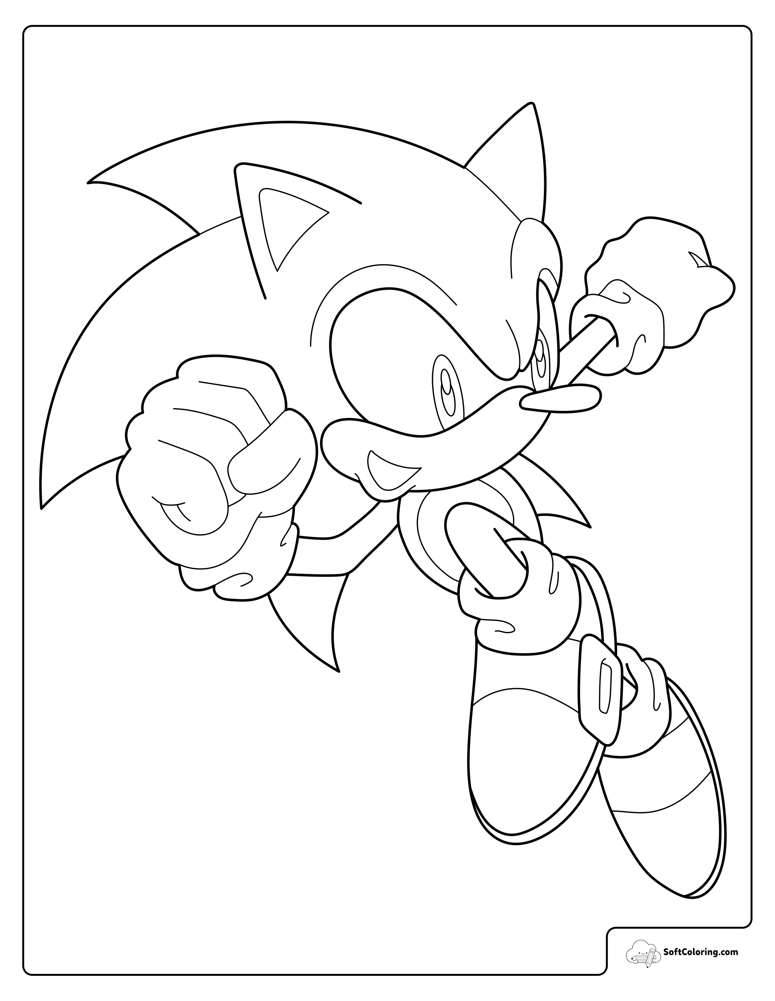 Sonic Punching Forward In Midair