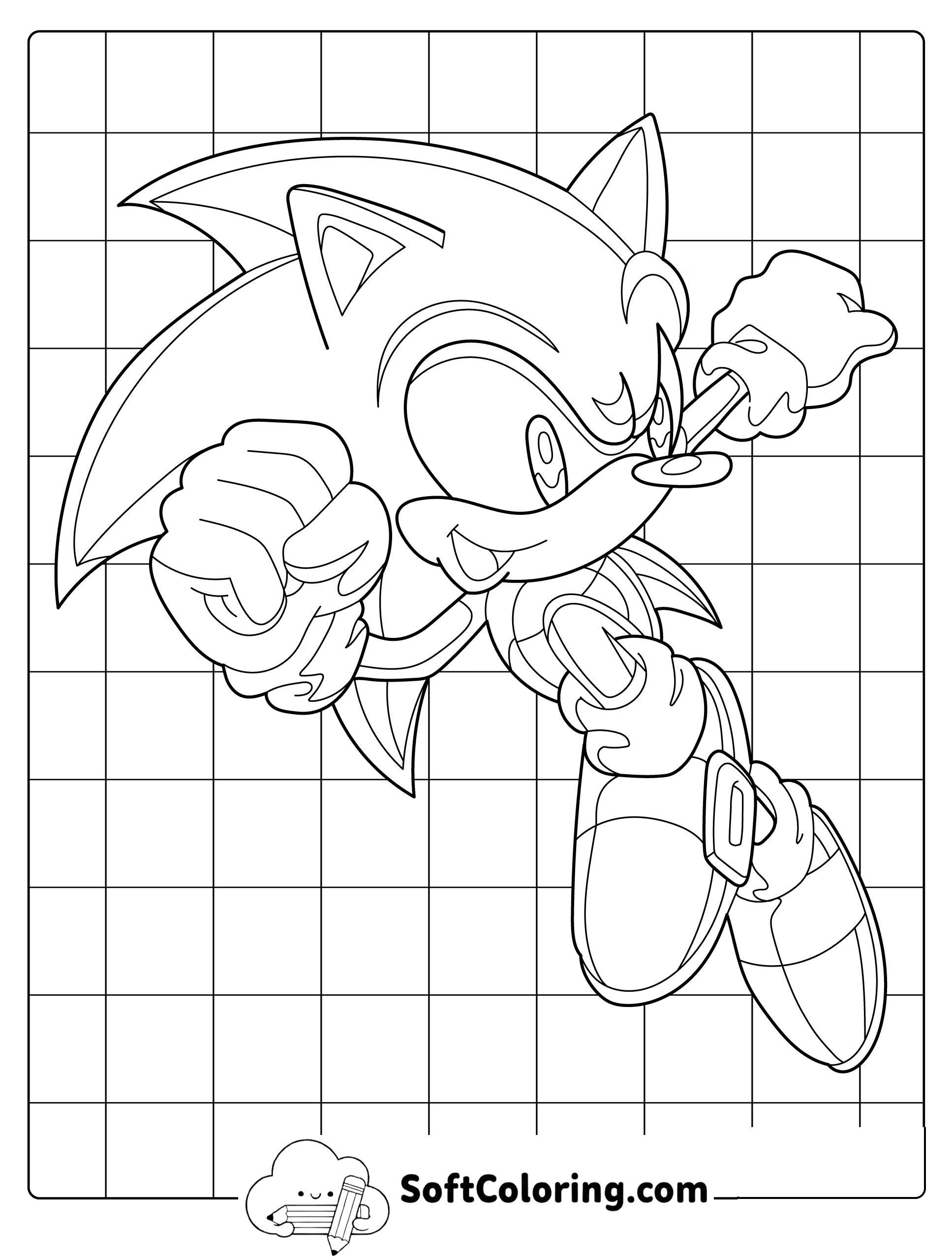 Sonic Speed Burst Coloring Page