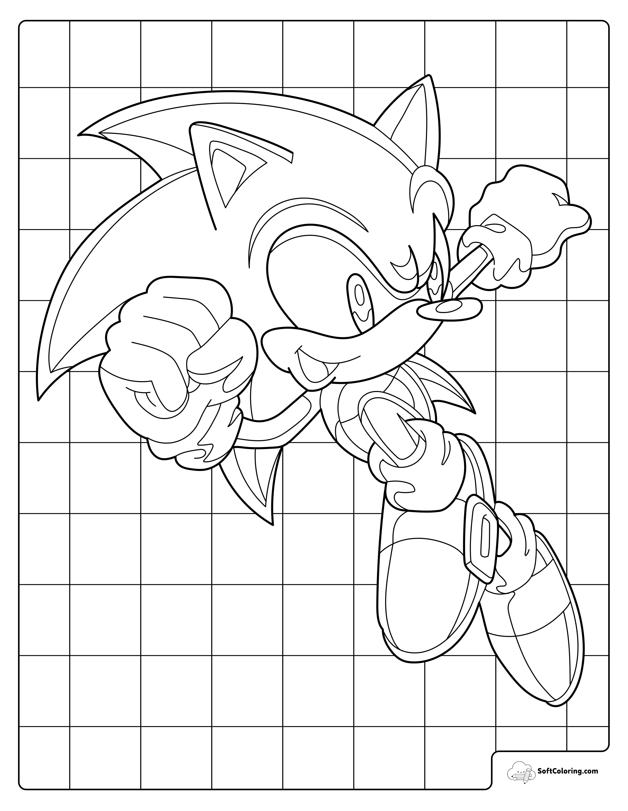 Sonic Speed Burst Coloring Page