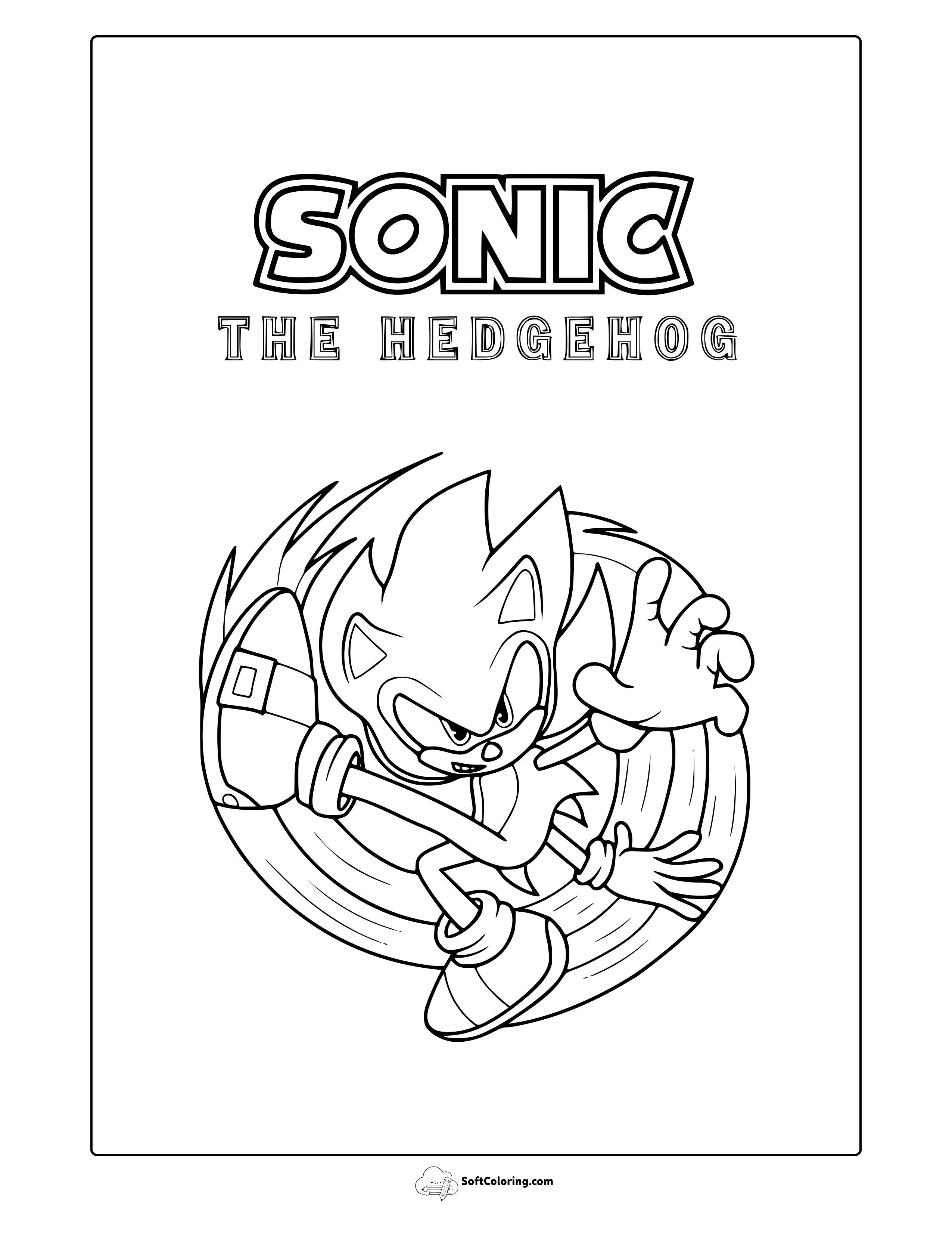 Sonic The Hedgehog Coloring Page