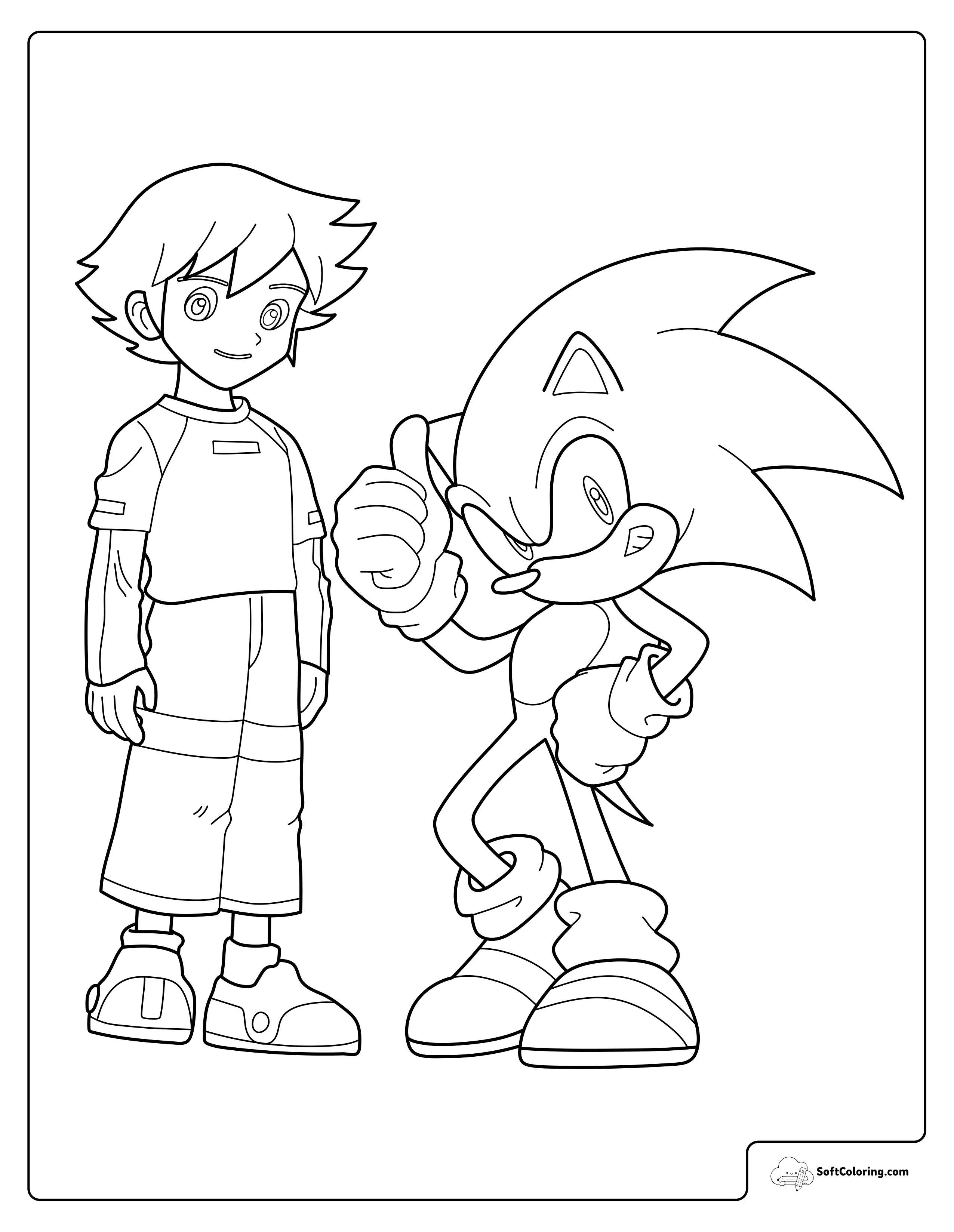 Sonic And Chris Standing Side By Side
