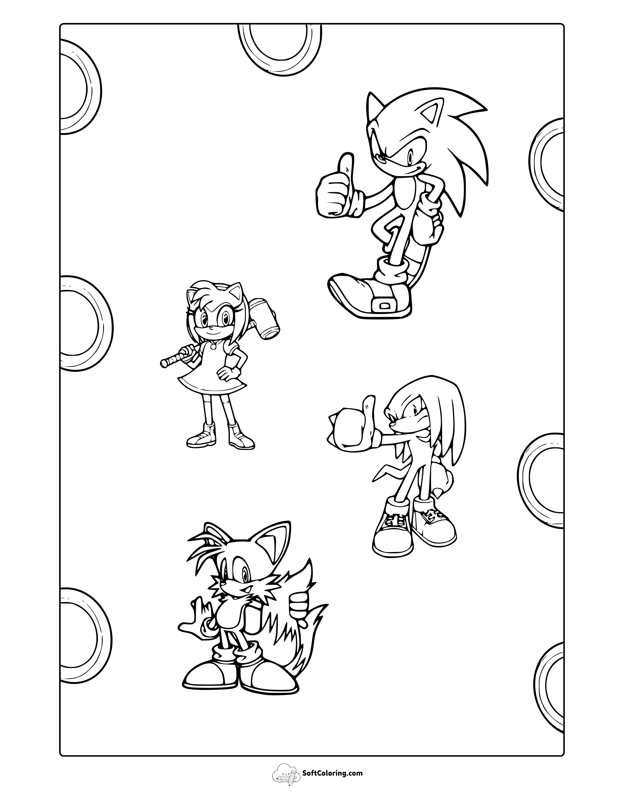Sonic And Friends Coloring Page
