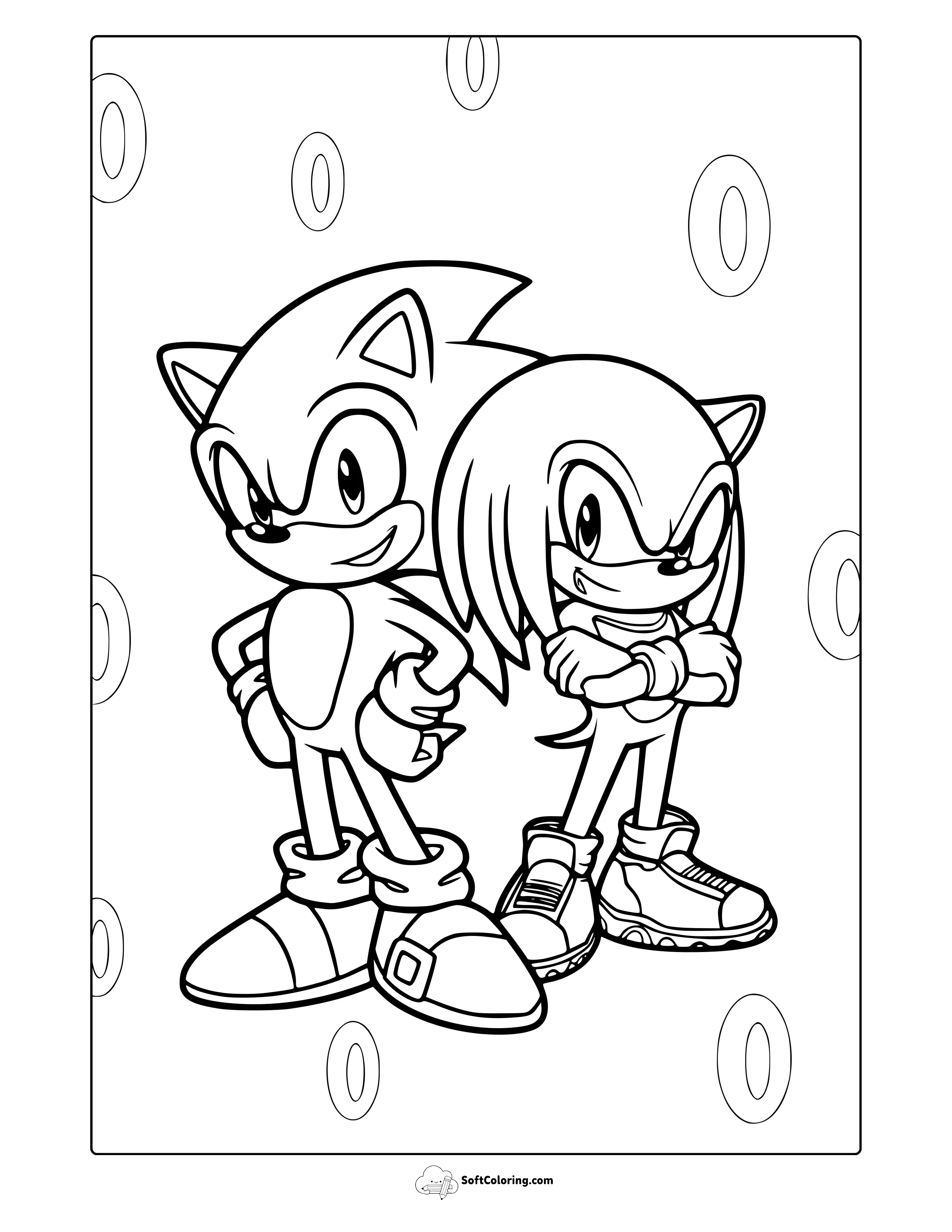 Sonic And Knuckles Coloring Page