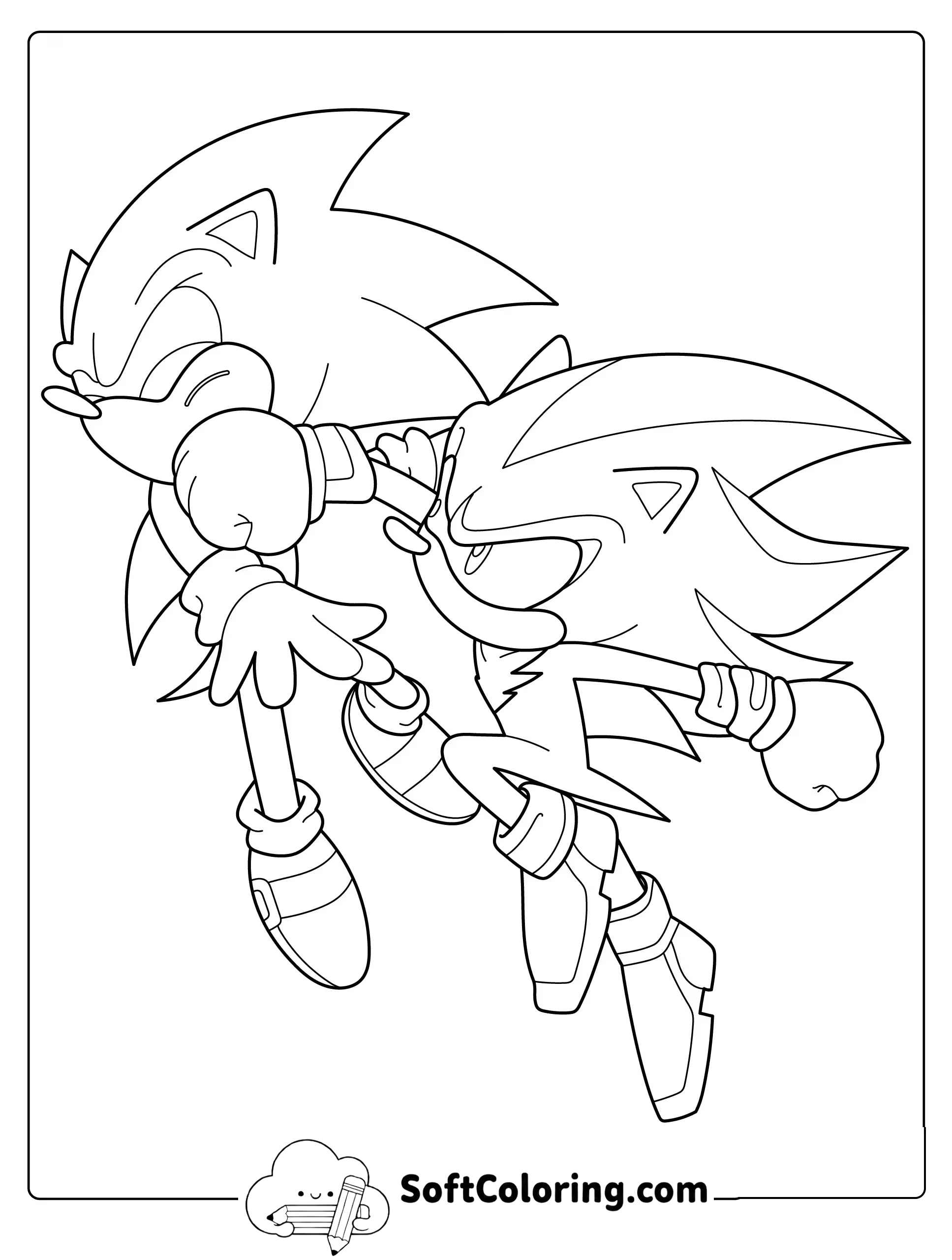 Sonic and Shadow in a Midair Clash