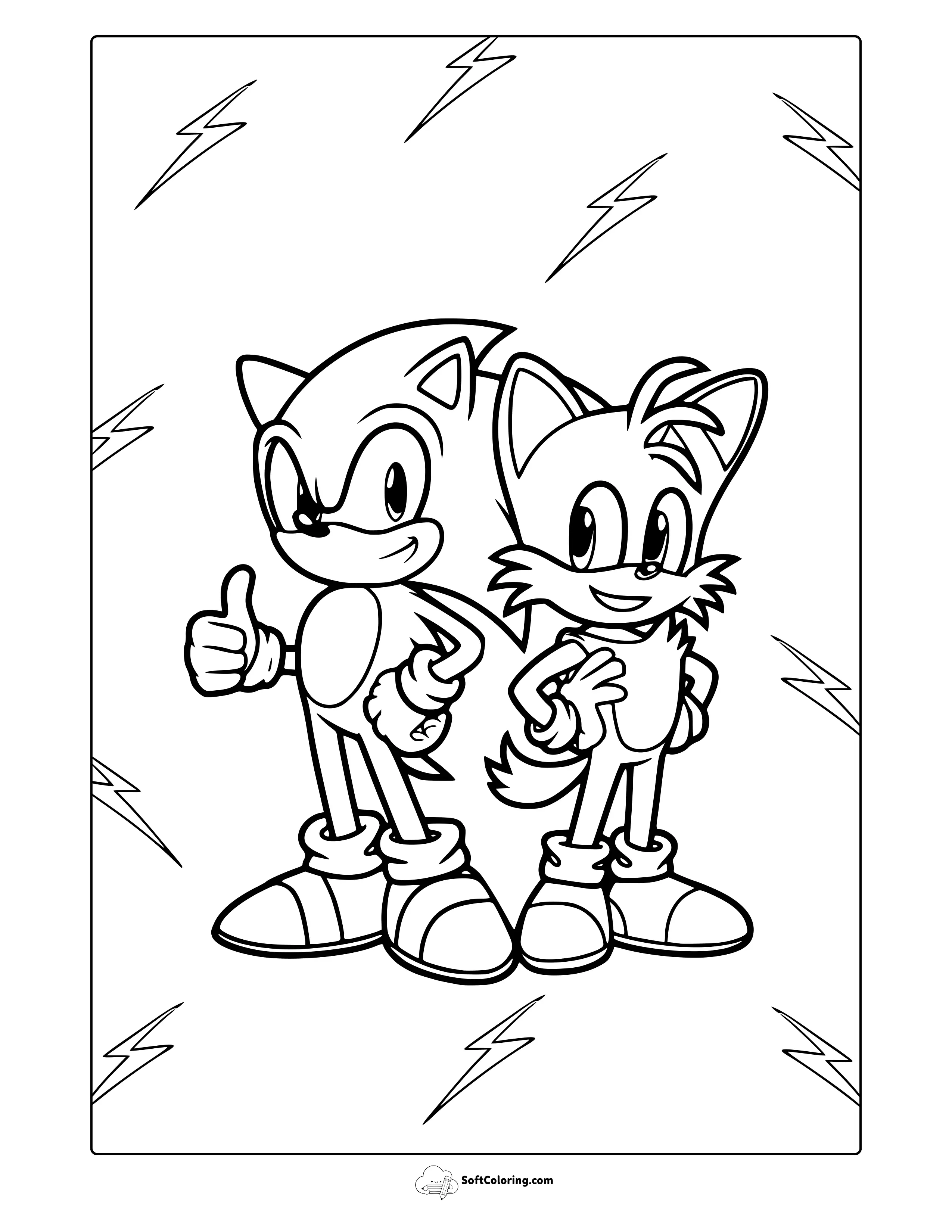 Sonic And Tails Coloring Page