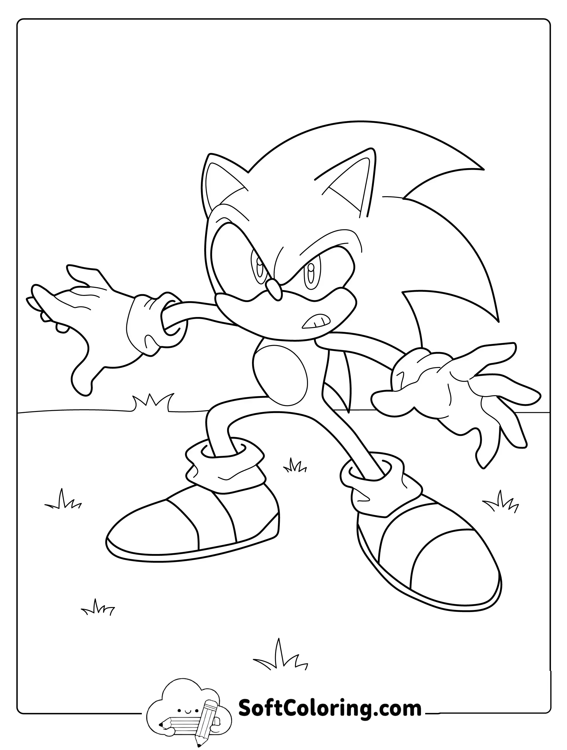Sonic in a Fighting Stance Outdoors