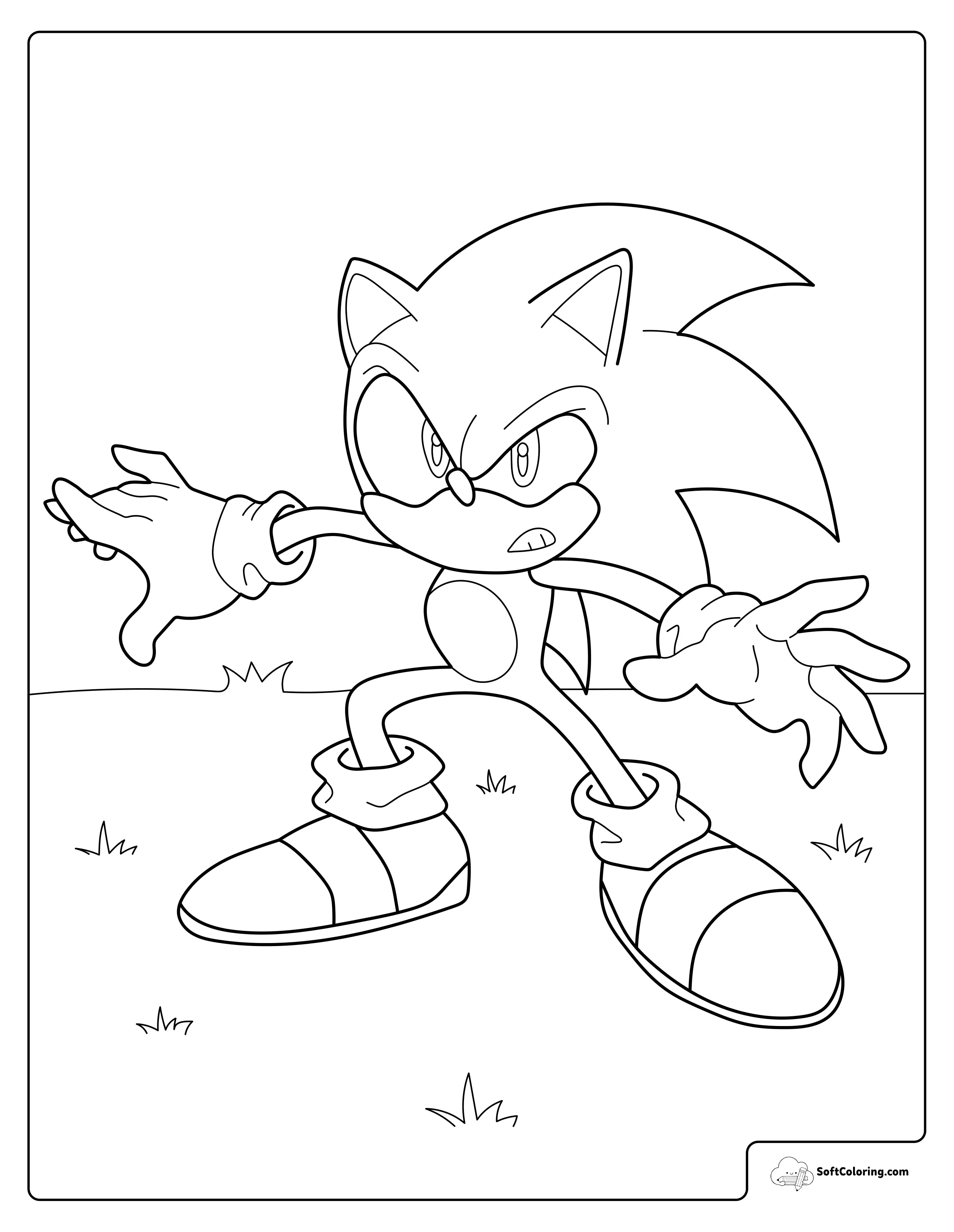 Sonic In A Fighting Stance Outdoors