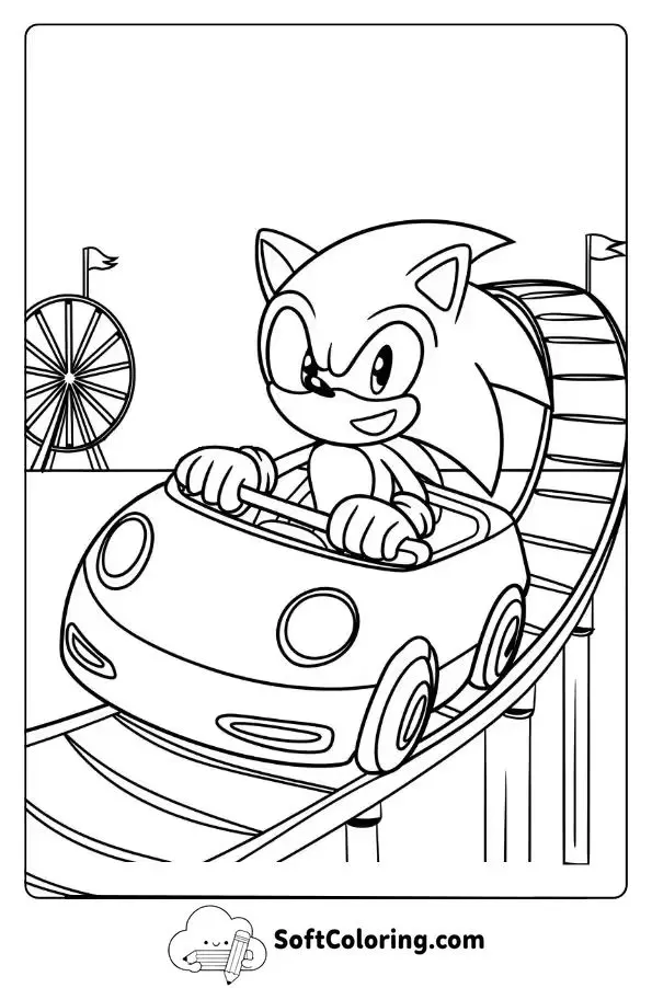 Sonic’s Roller Coaster Ride In An Amusement Park