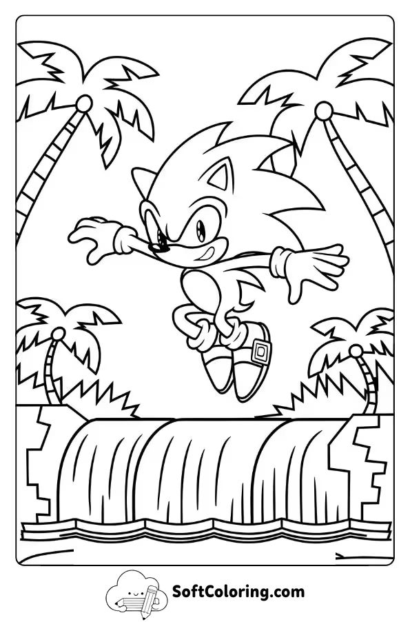 Sonic’s Waterfall Jump in Angel Island