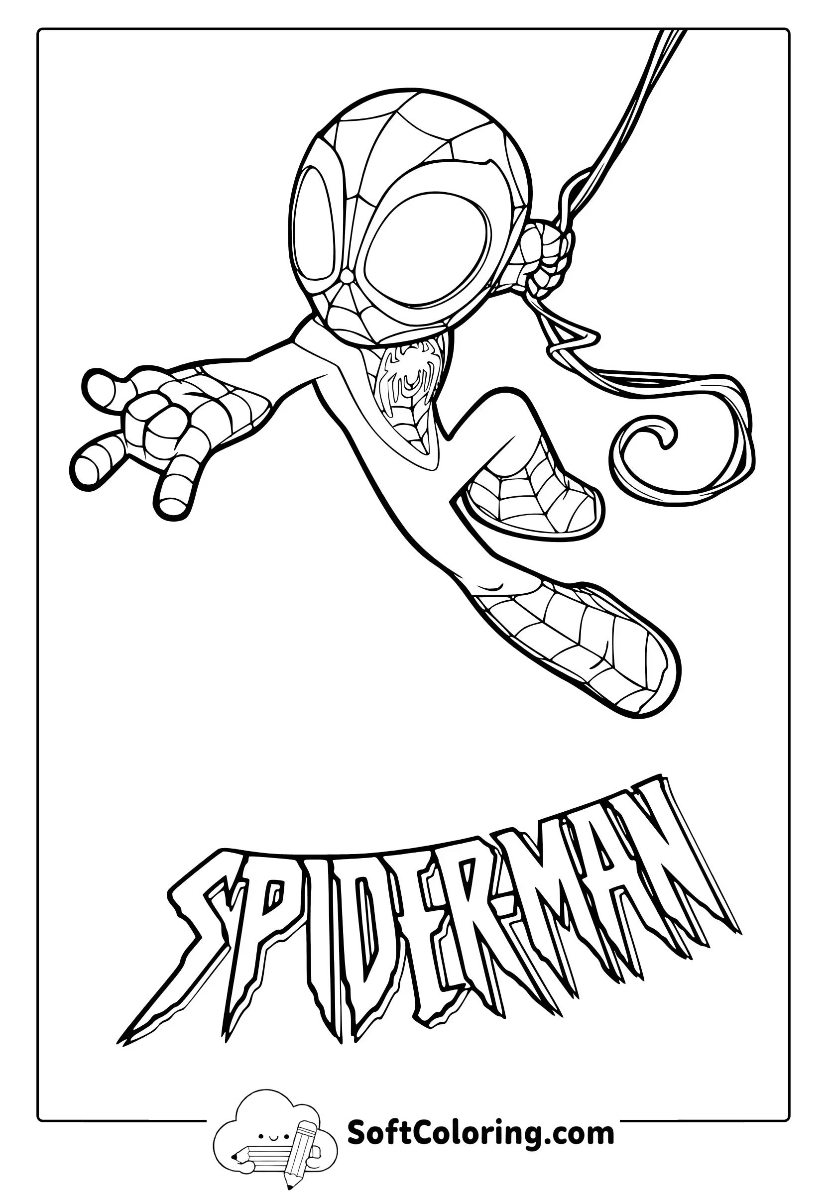 Spider-Man Cartoon Coloring Page