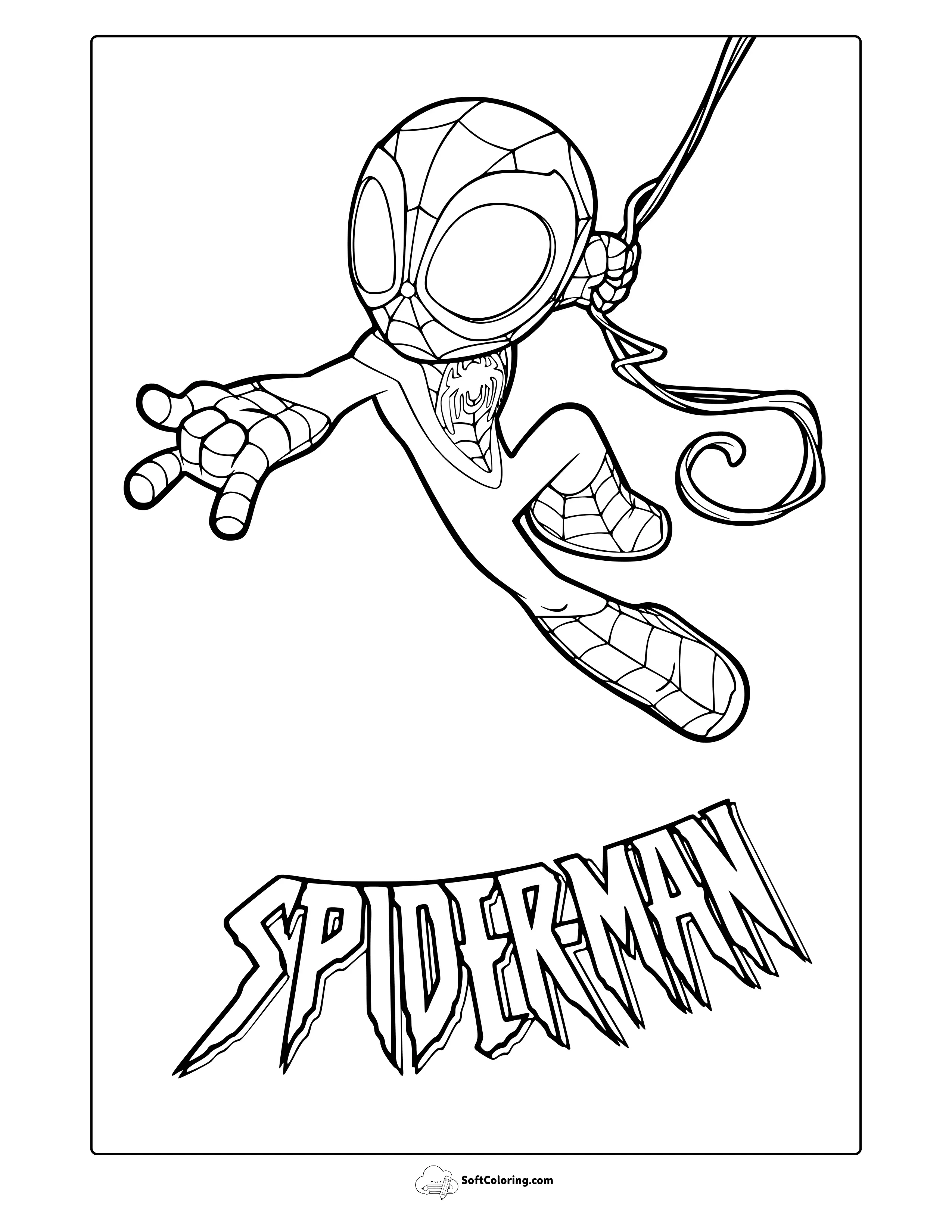Spider-Man Cartoon Coloring Page