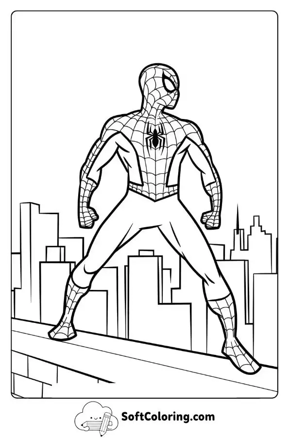 Spider-Man’s Heroic Pose Overlooking The City
