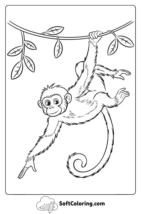 Spider Monkey Balancing on a Vine