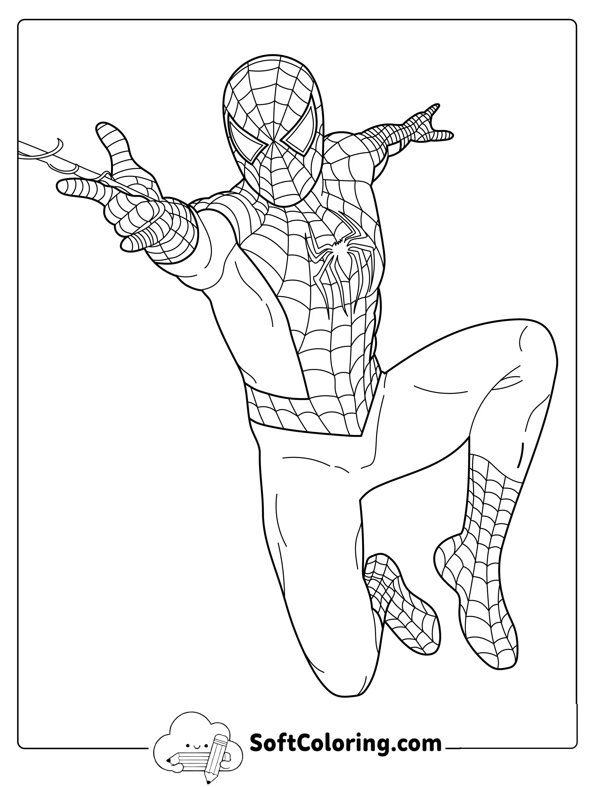 SpiderMan Web Swing Coloring Page