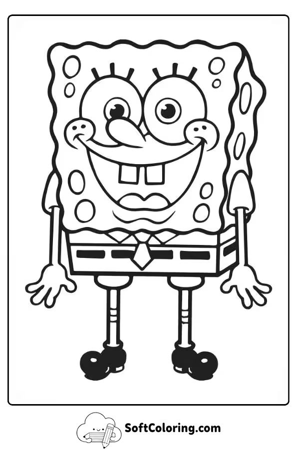 SpongeBob SquarePants Easy Outline For Coloring