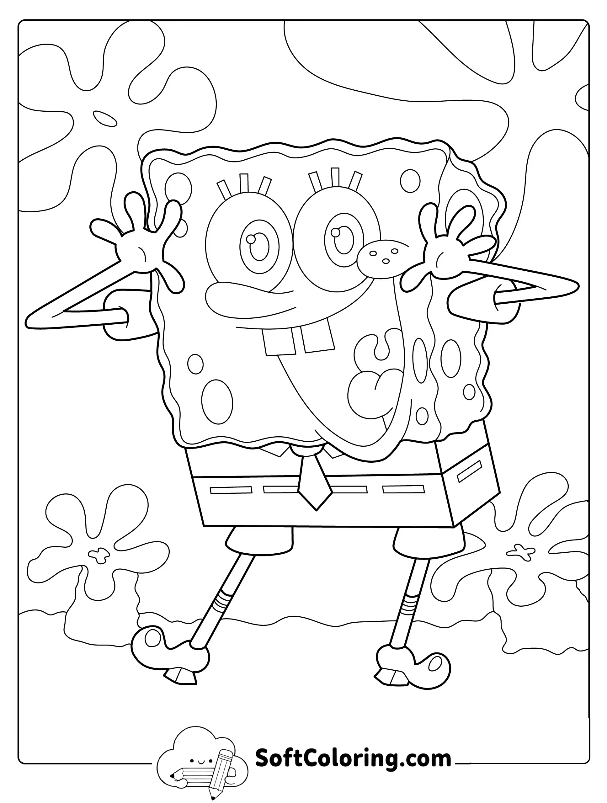 SpongeBob in Bikini Bottom Coloring Page