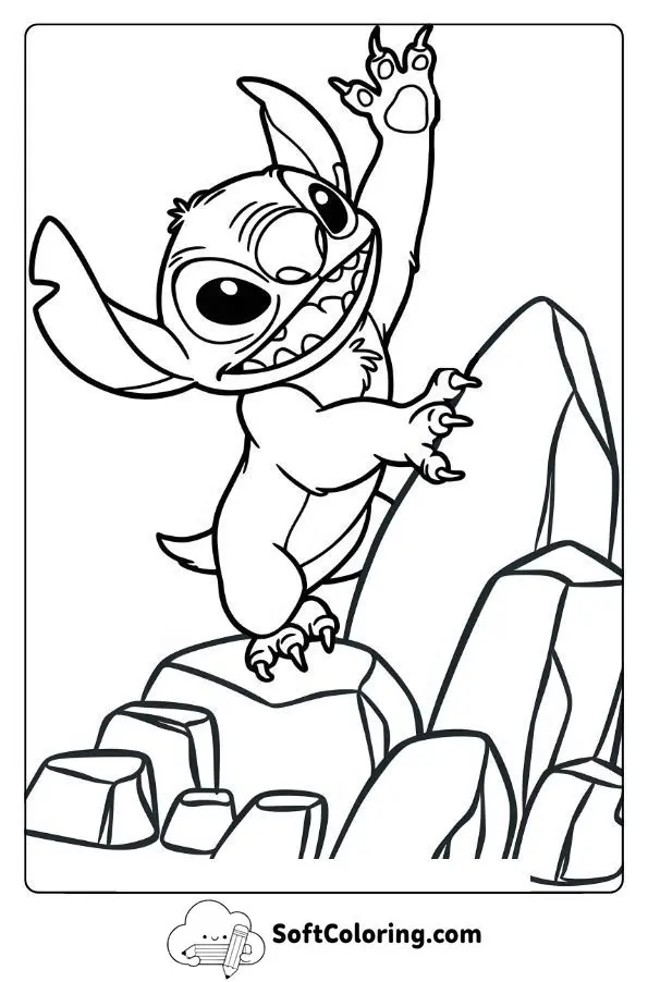 Stitch Climbing Rocks