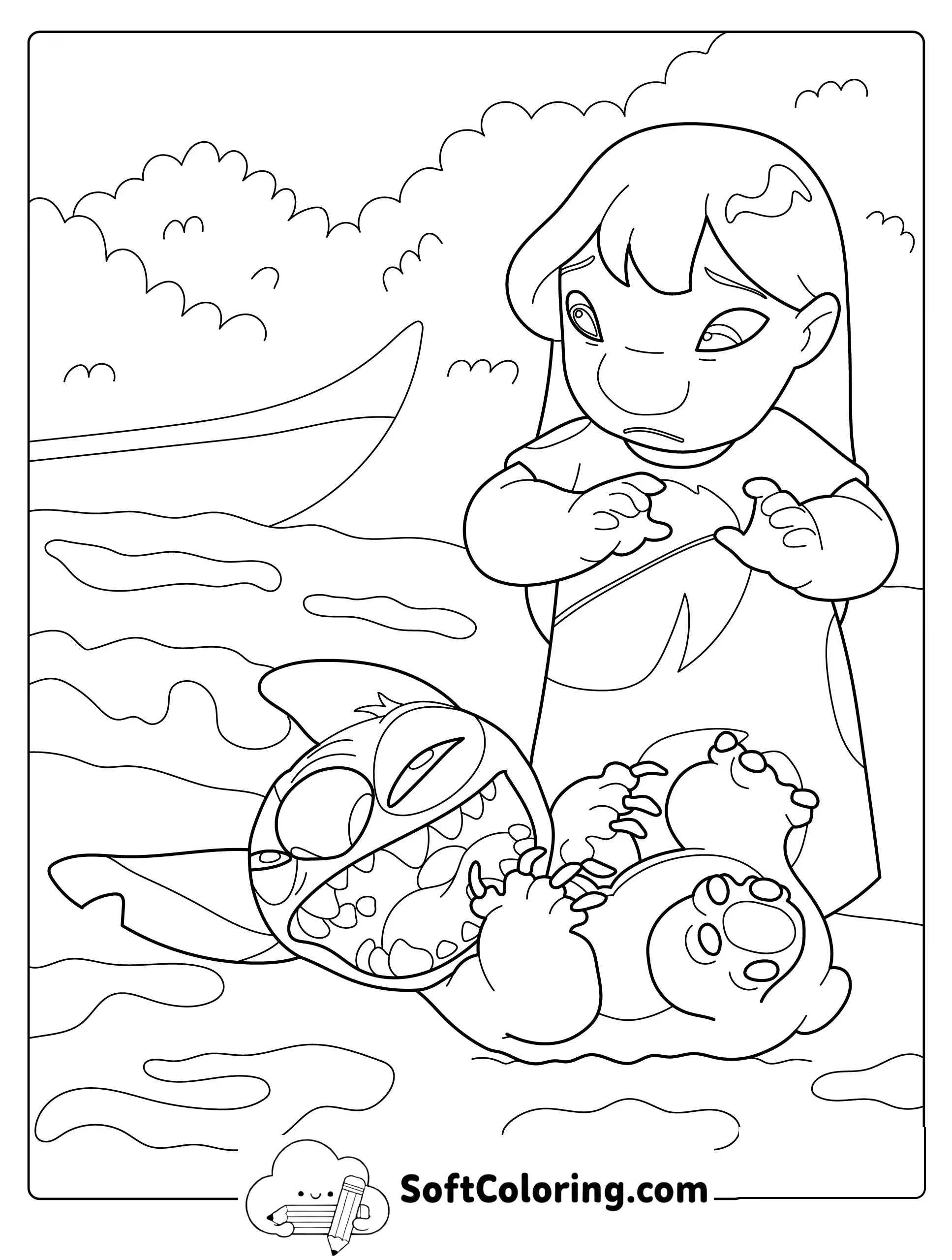 Stitch Laughing with Lilo