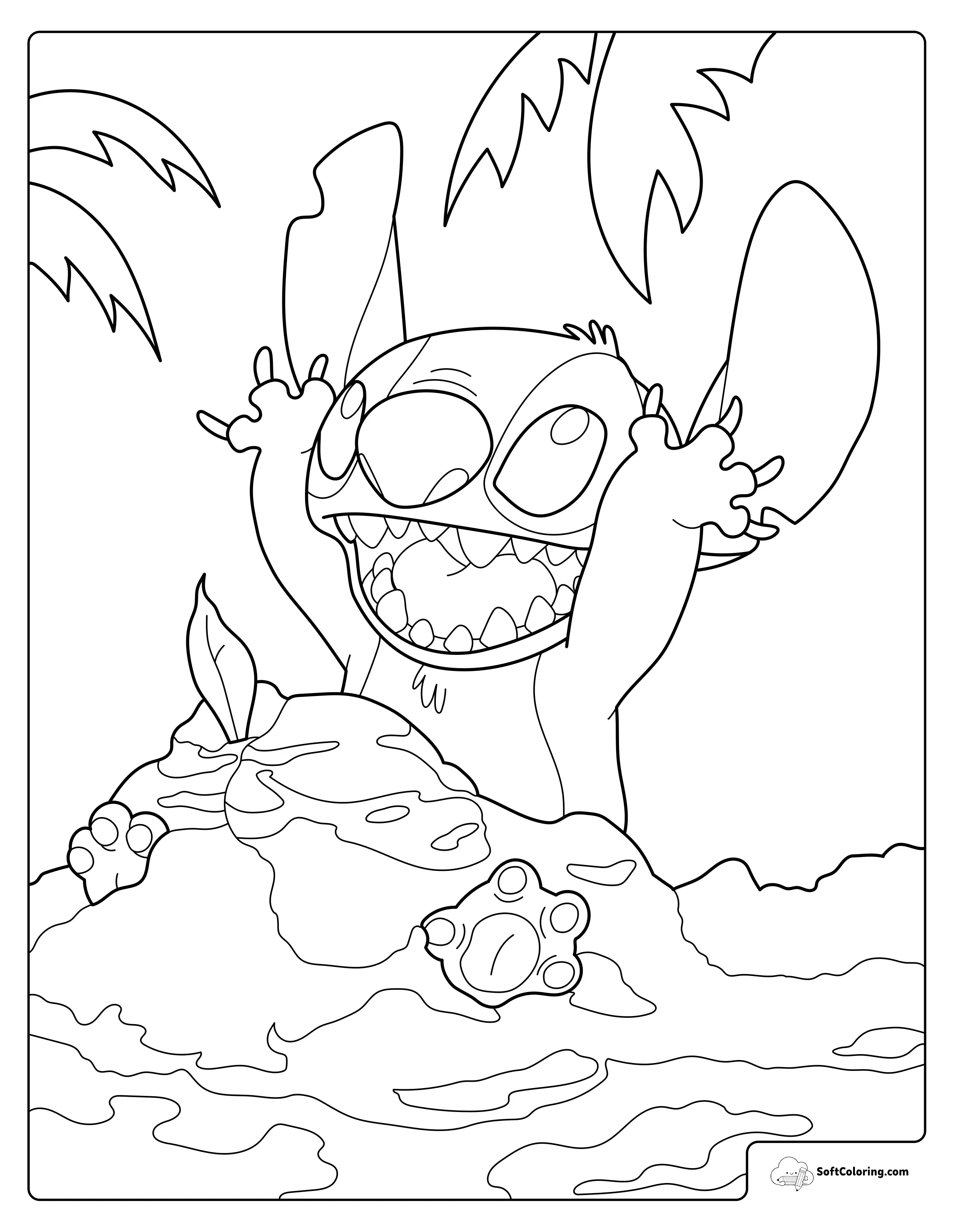 Stitch Playing In The Sand