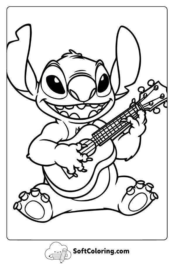 Stitch Playing the Ukulele