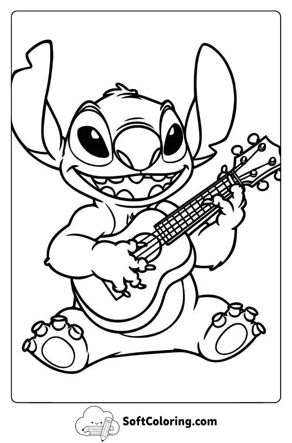 Stitch Playing The Ukulele