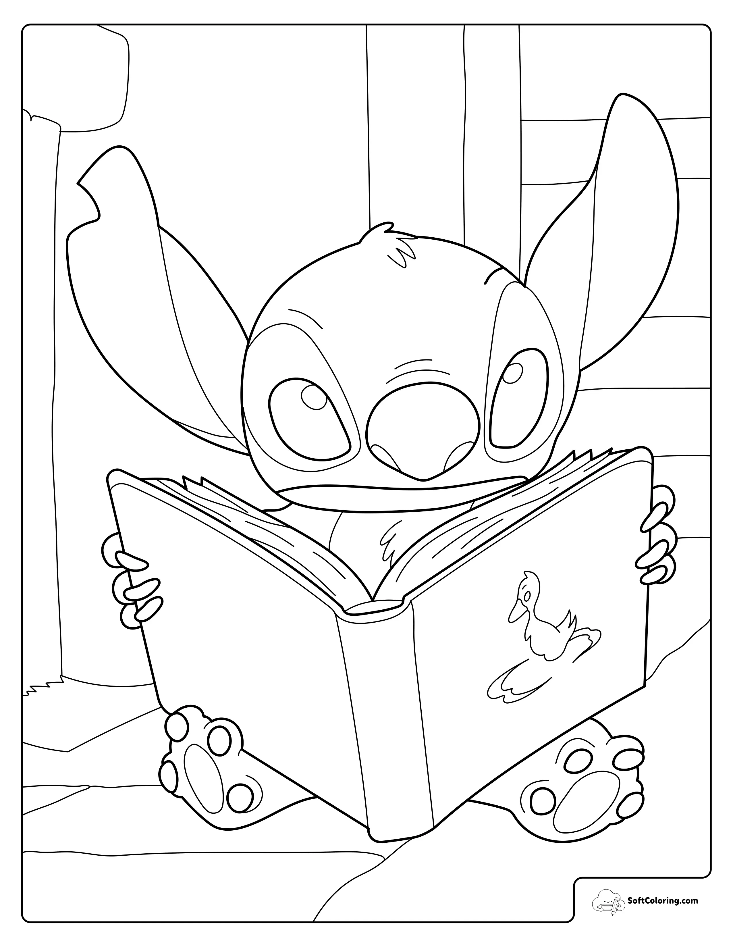 Stitch Reading A Book
