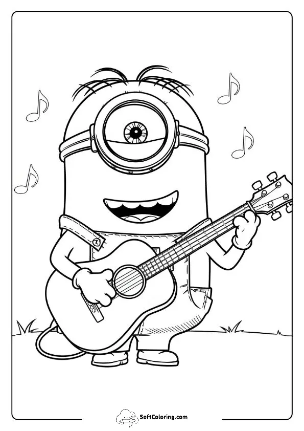 Stuart The Minion Coloring Page