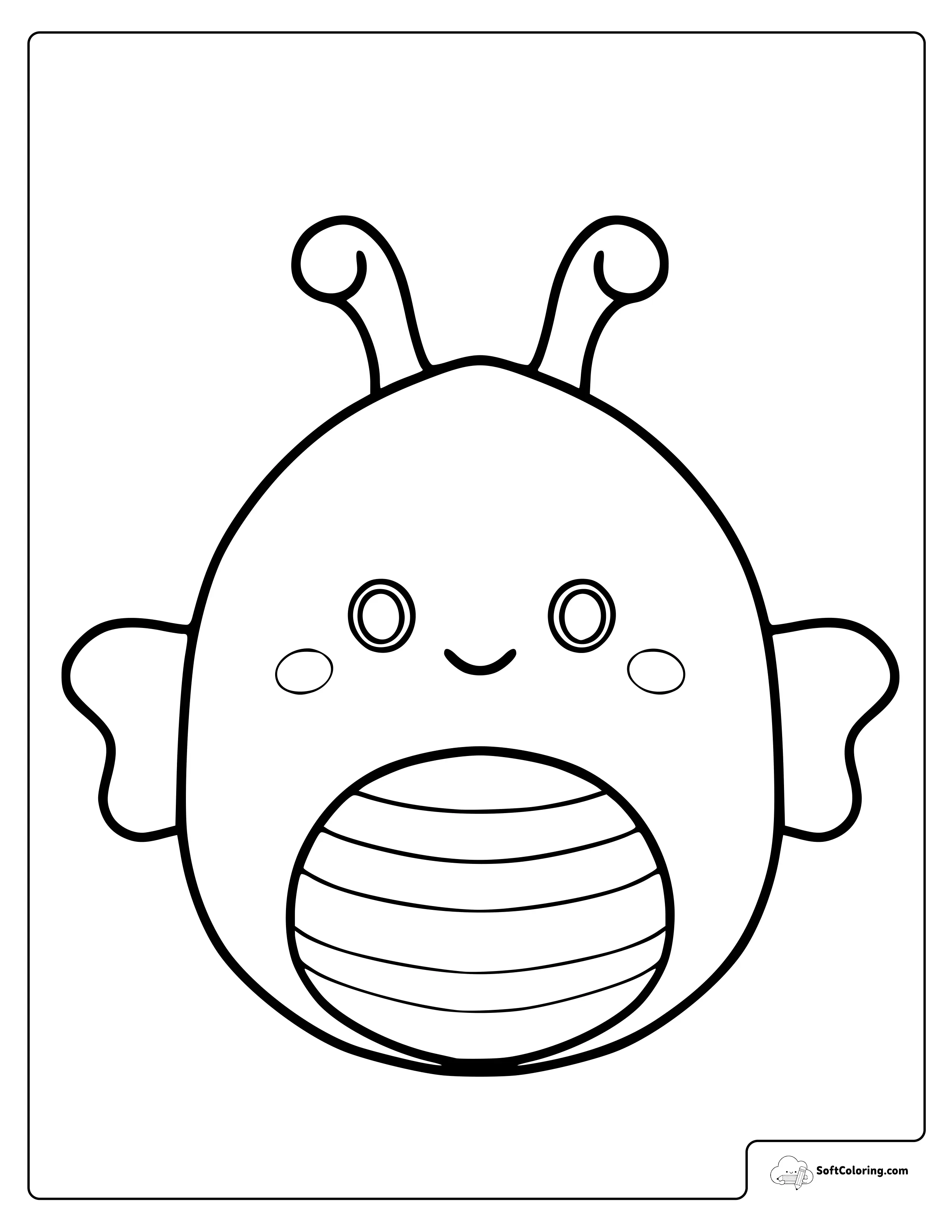 Sunny The Bee Squishmallow Coloring Page