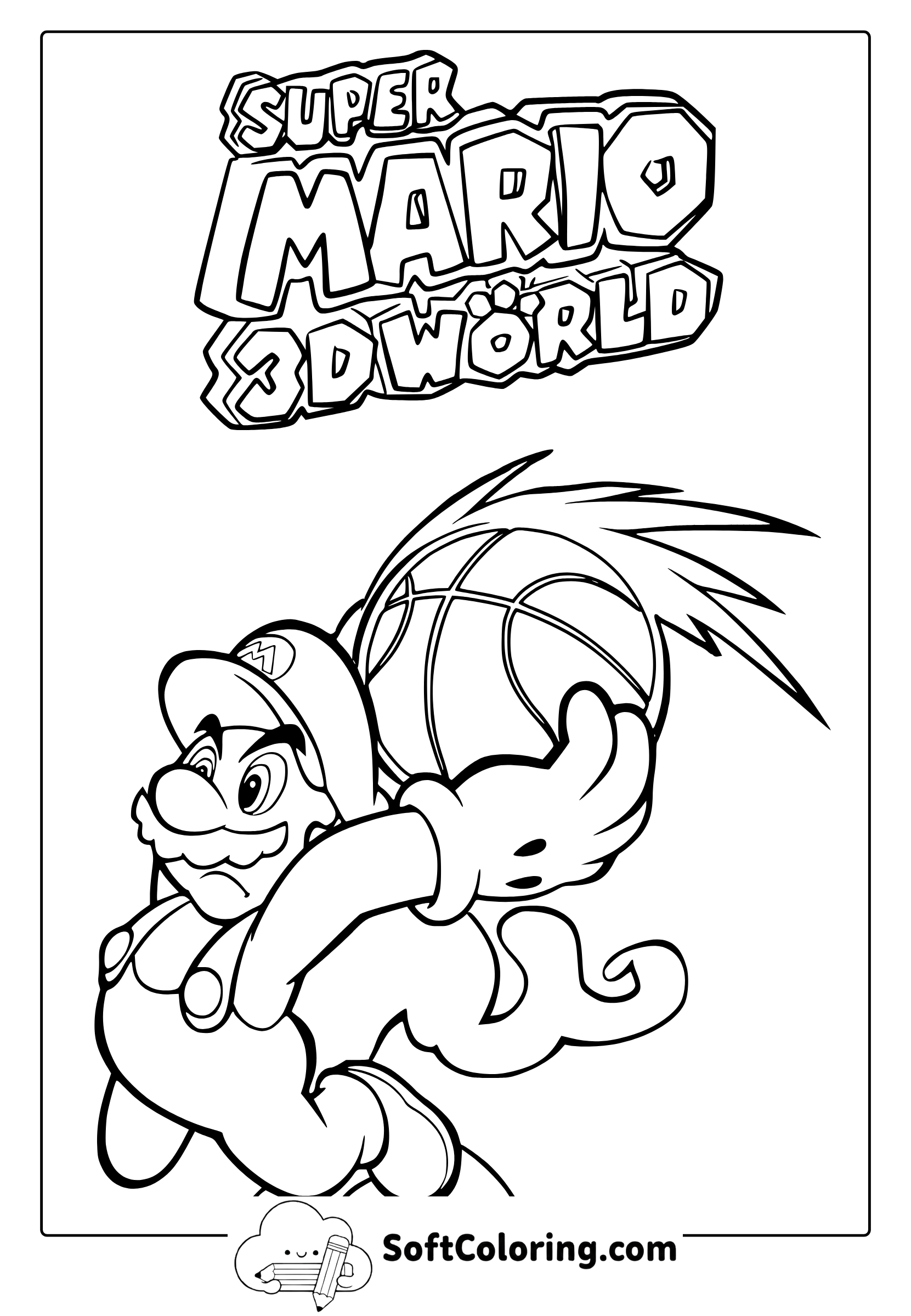 Super Mario 3D World Coloring Page