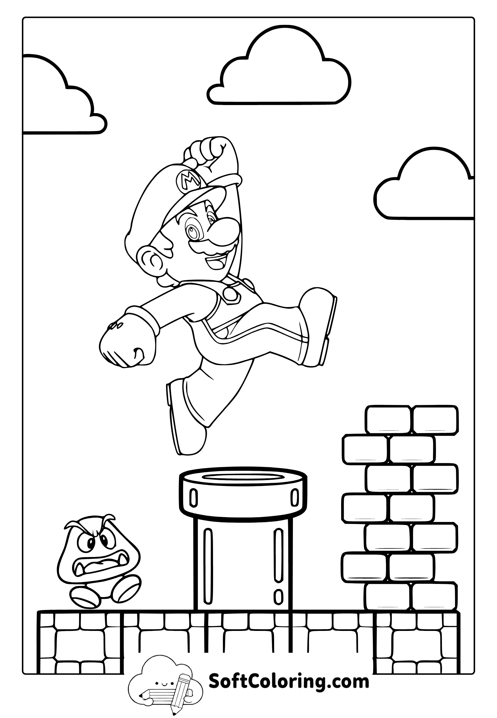 Super Mario Coloring Page