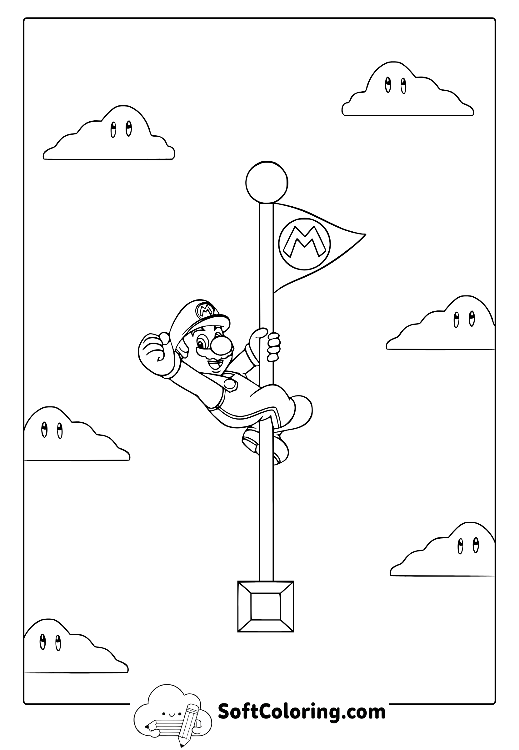 Super Mario Game Coloring Page