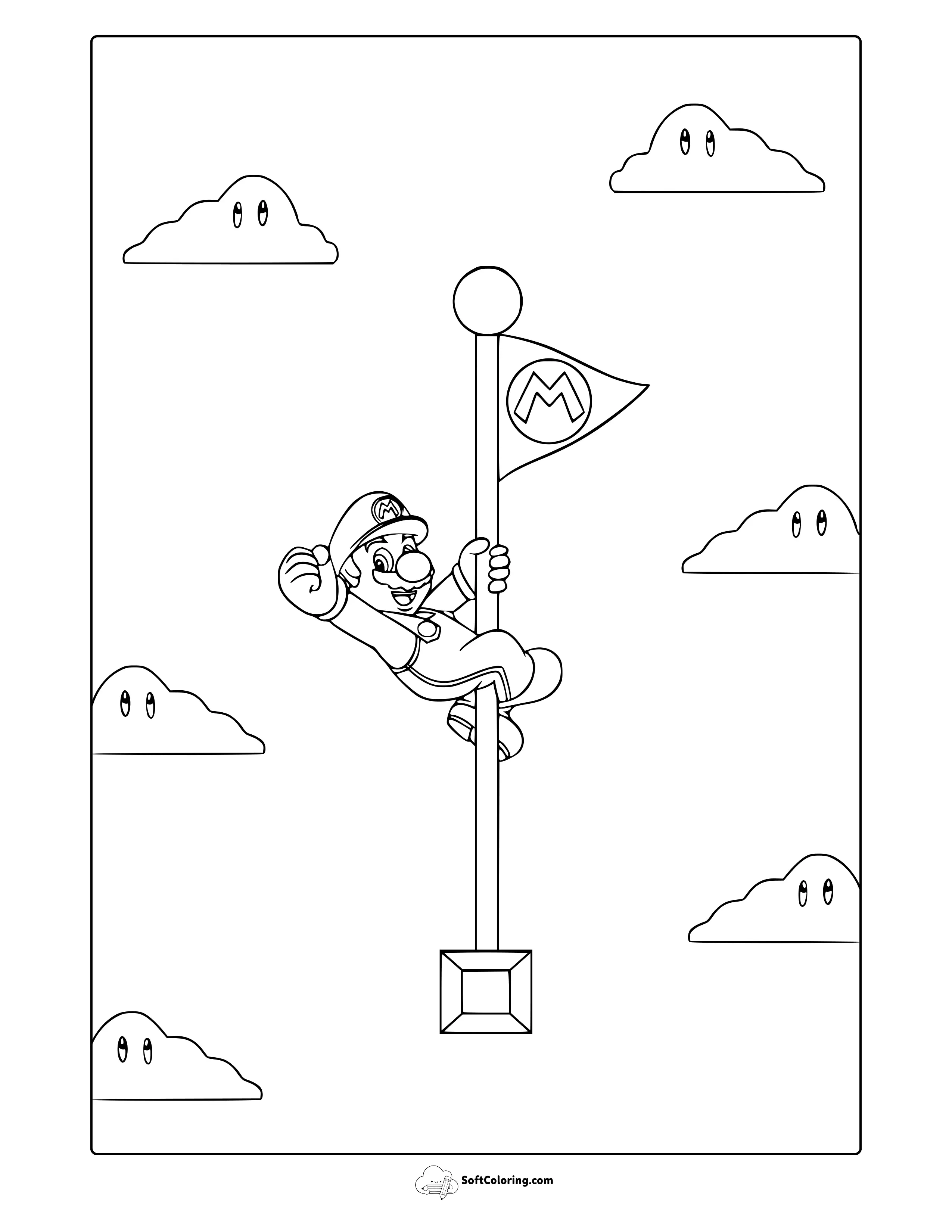 Super Mario Game Coloring Page