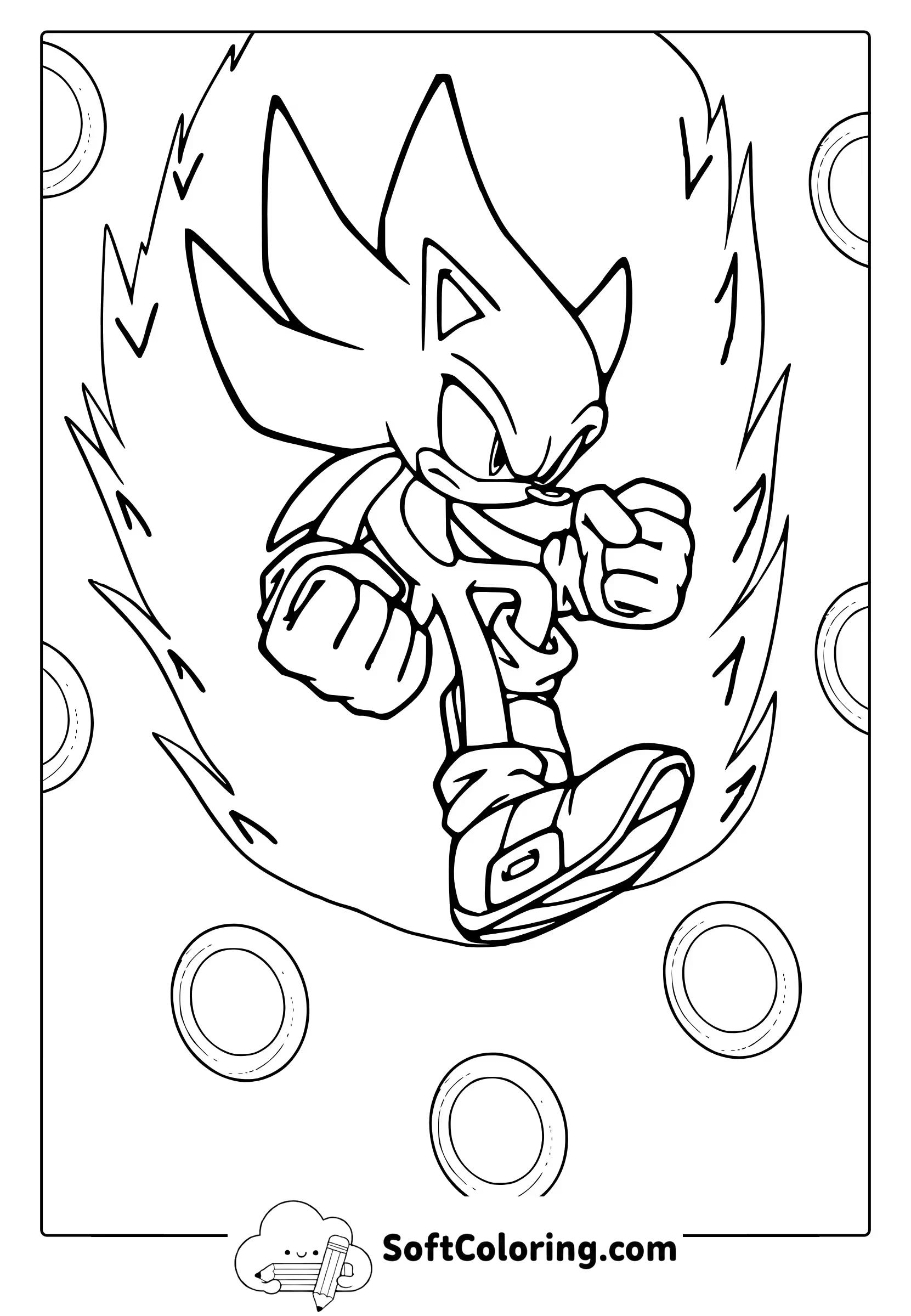 Super Sonic Coloring Page