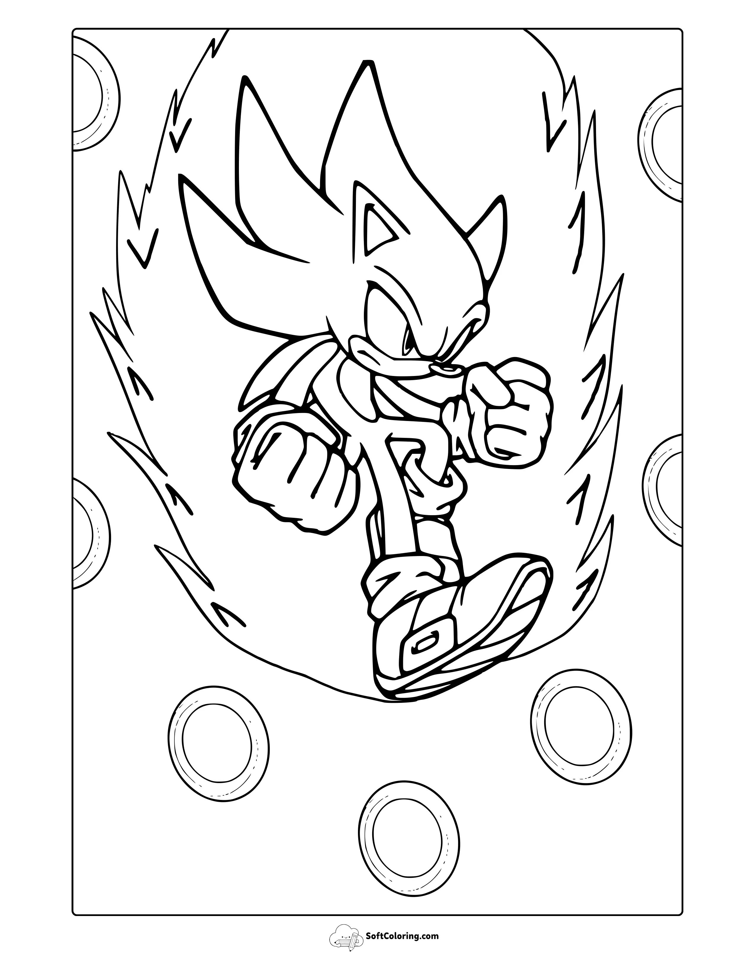 Super Sonic Coloring Page