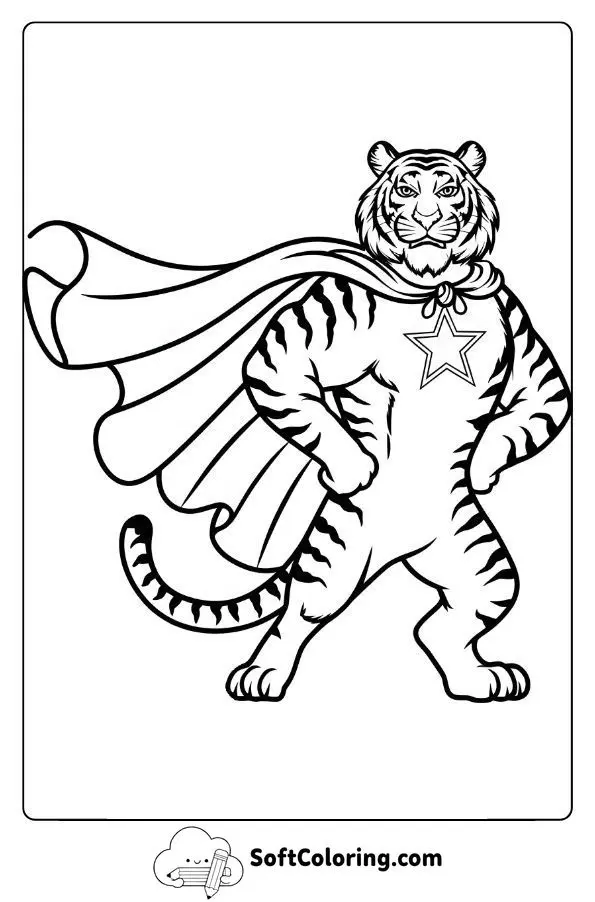 Superhero Tiger With A Cape