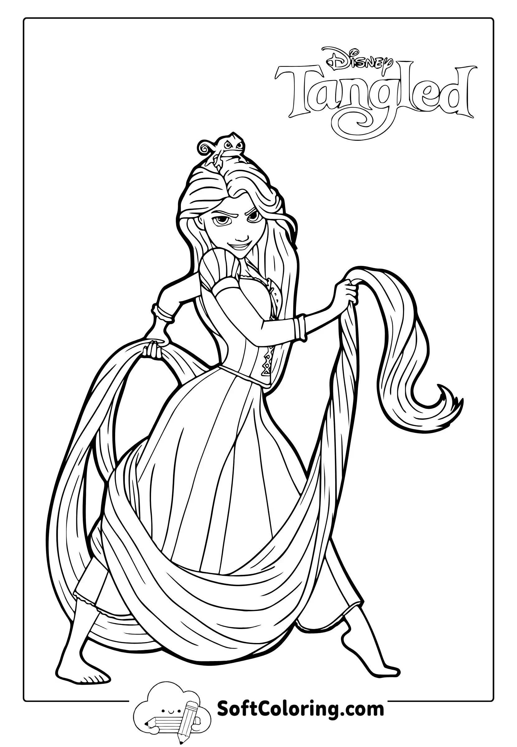 Tangled Princess Rapunzel Coloring Page