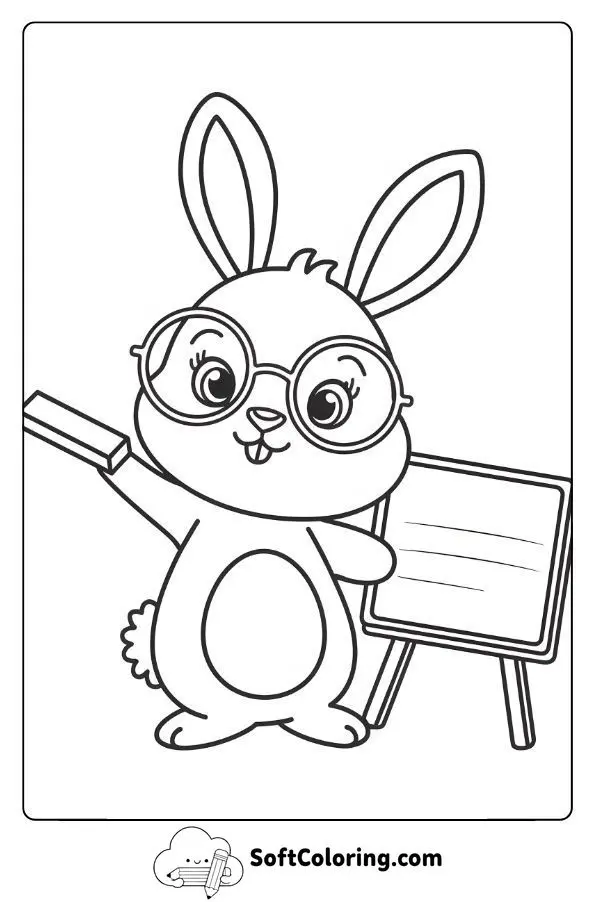Teacher Bunny With A Tiny Blackboard