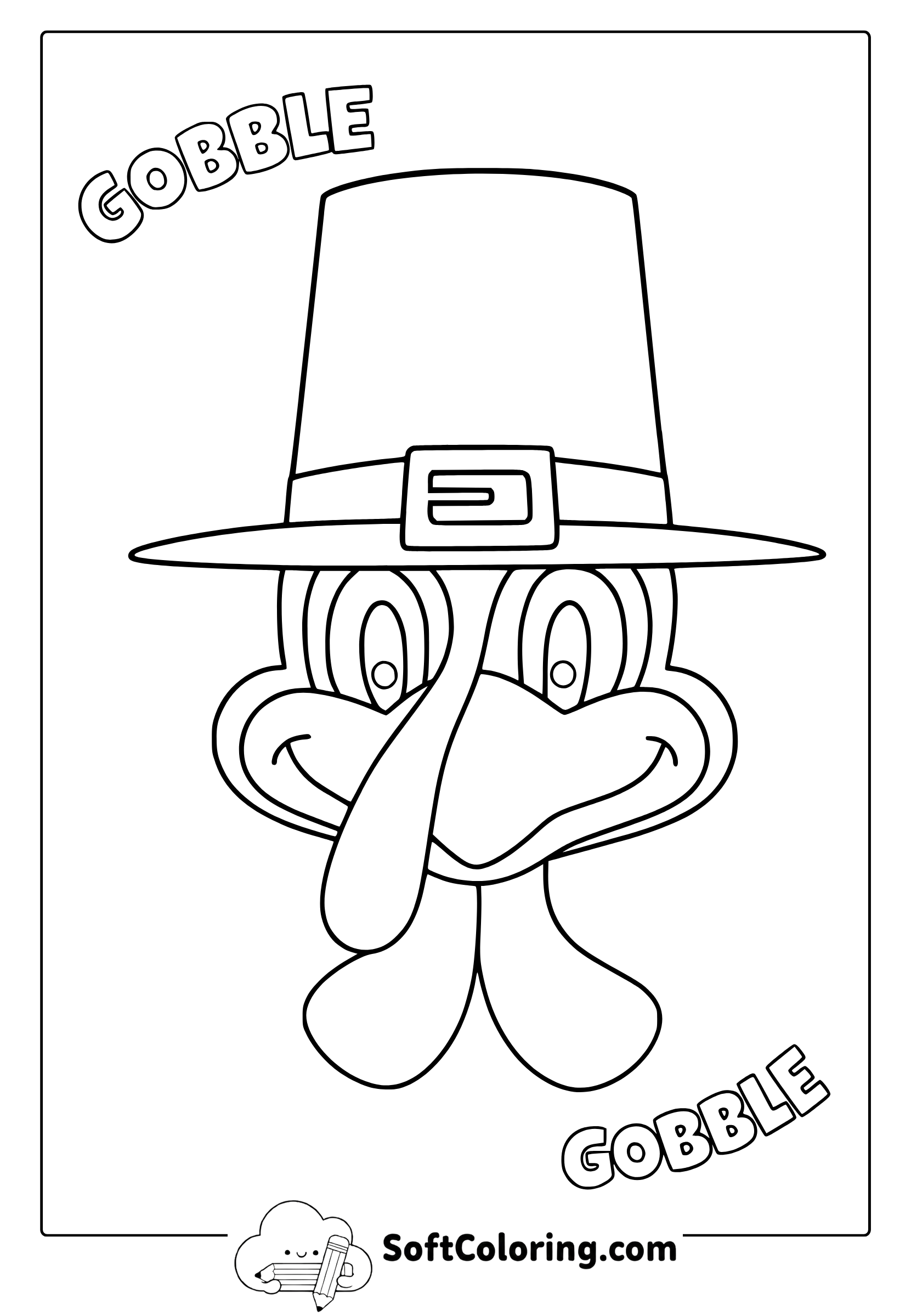 Thanksgiving Gobble Gobble Coloring Page