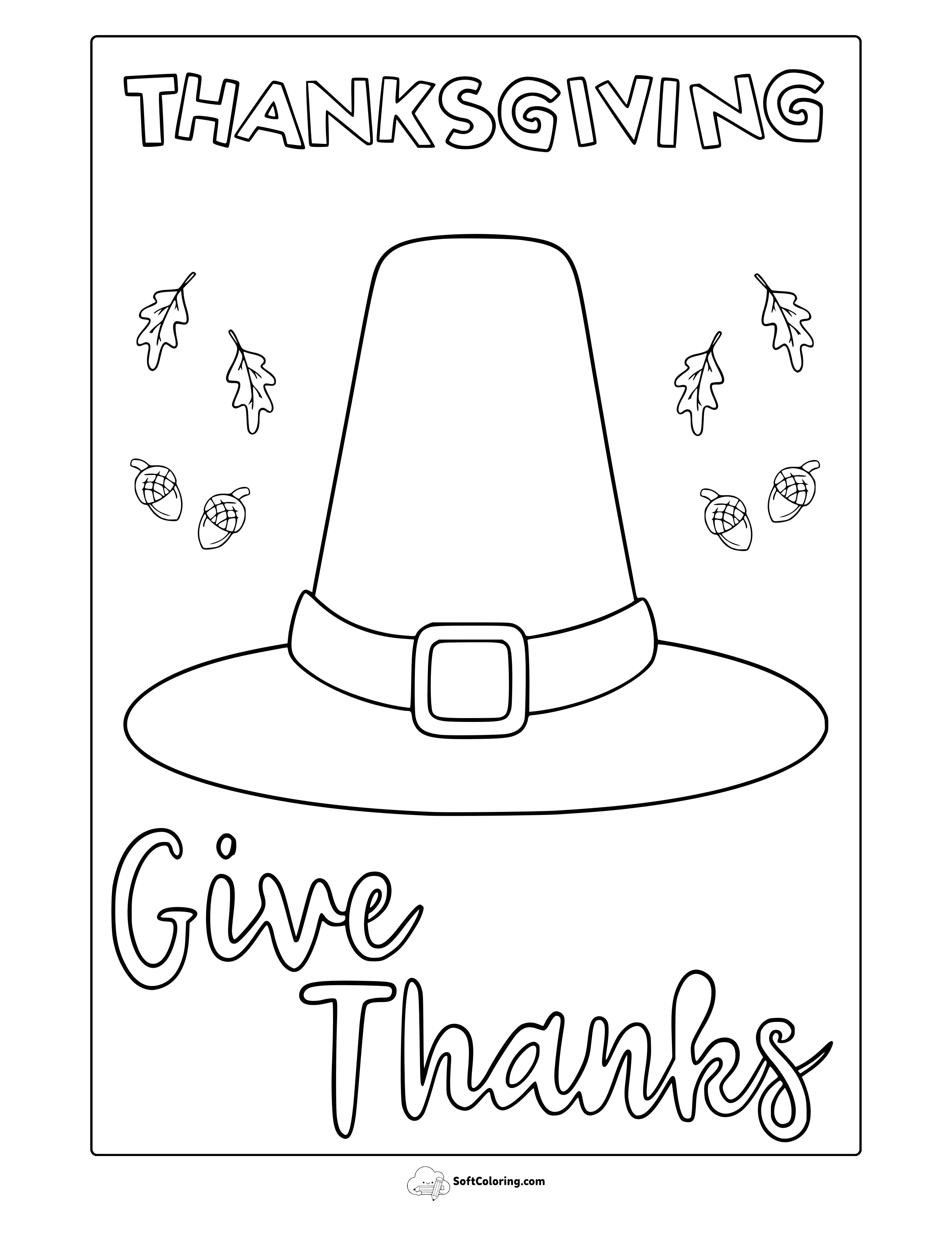 Thanksgiving Hat Coloring Page