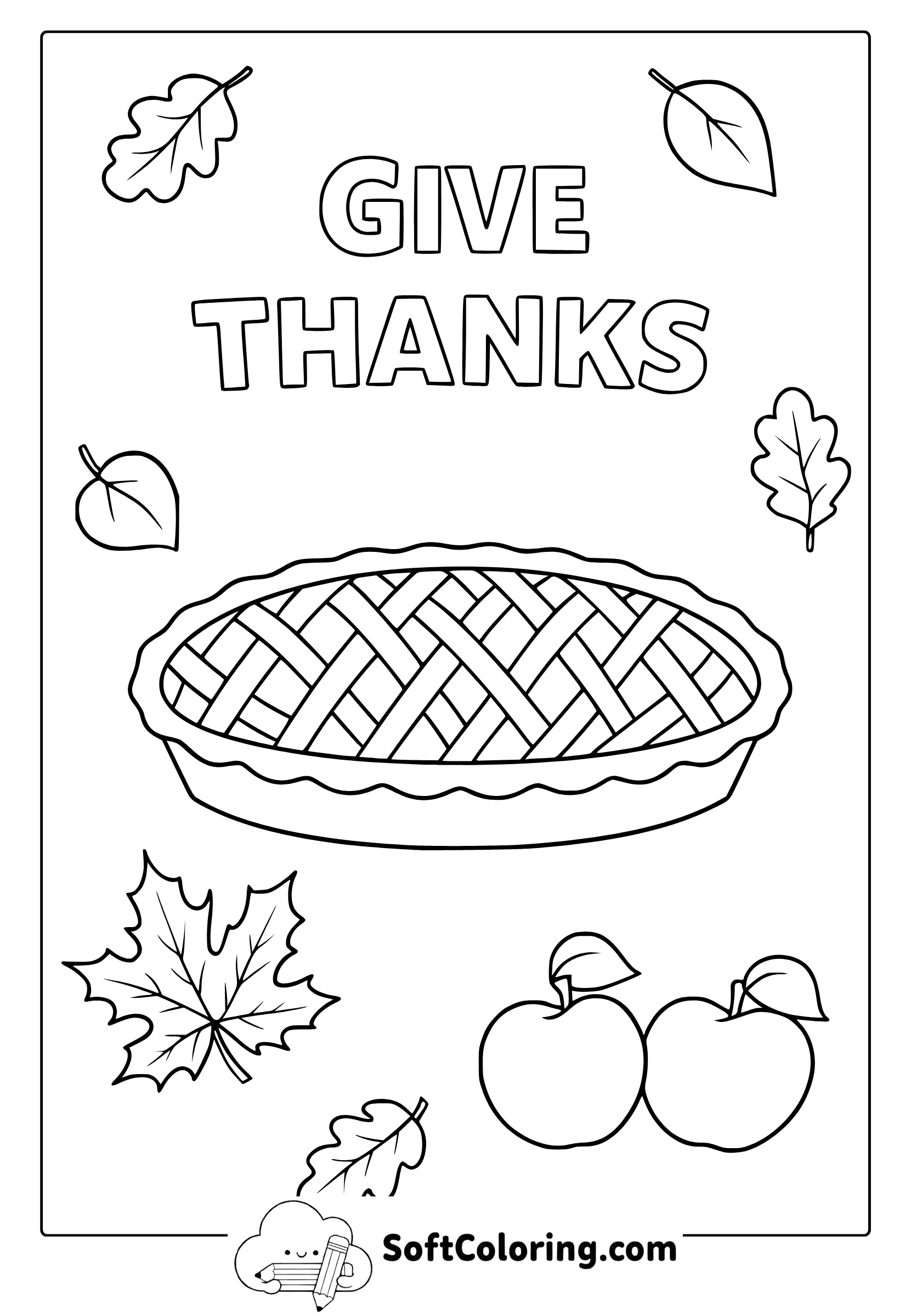 Thanksgiving Pumpkin Pie Coloring Page