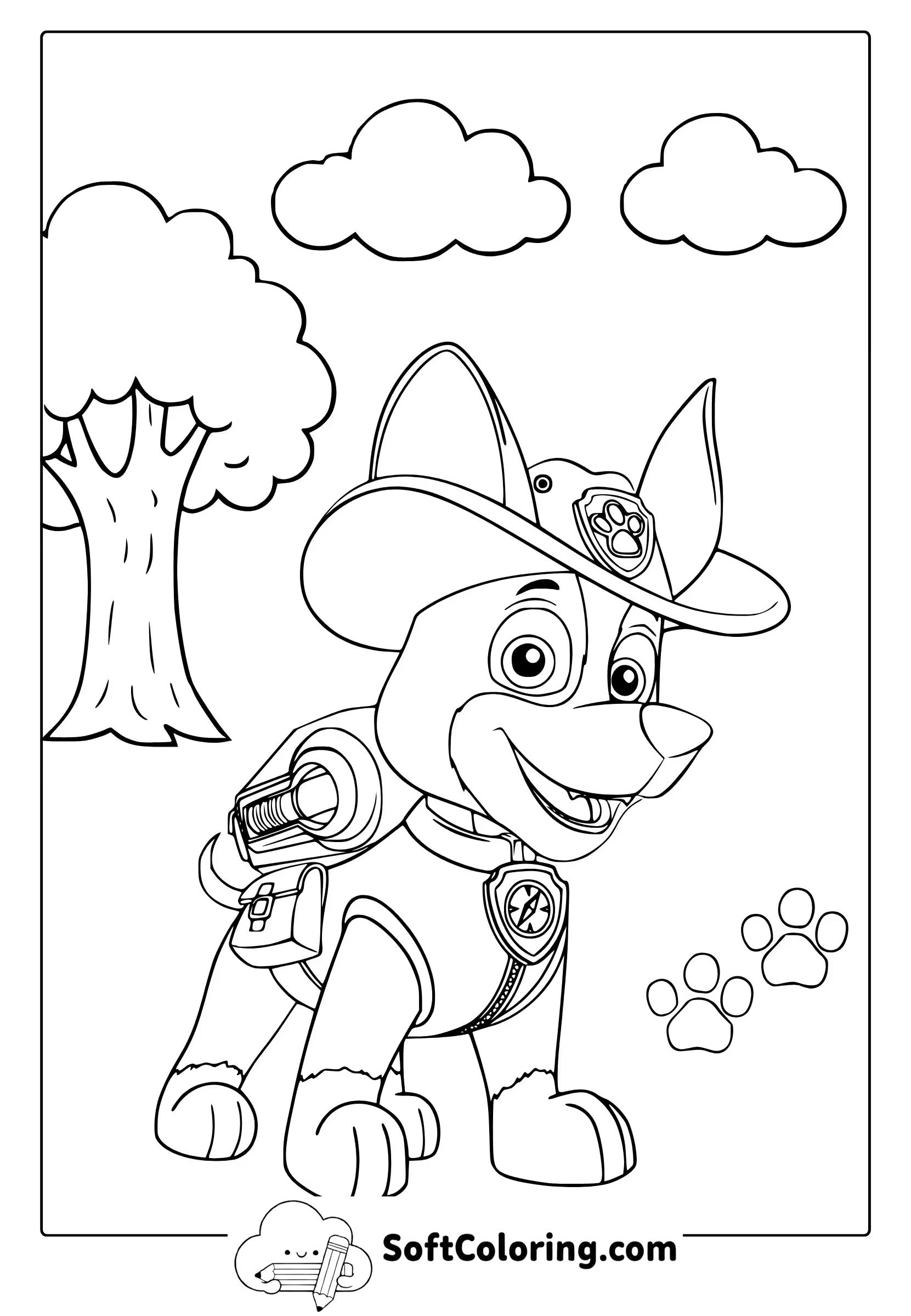 Tracker From Paw Patrol Coloring Page