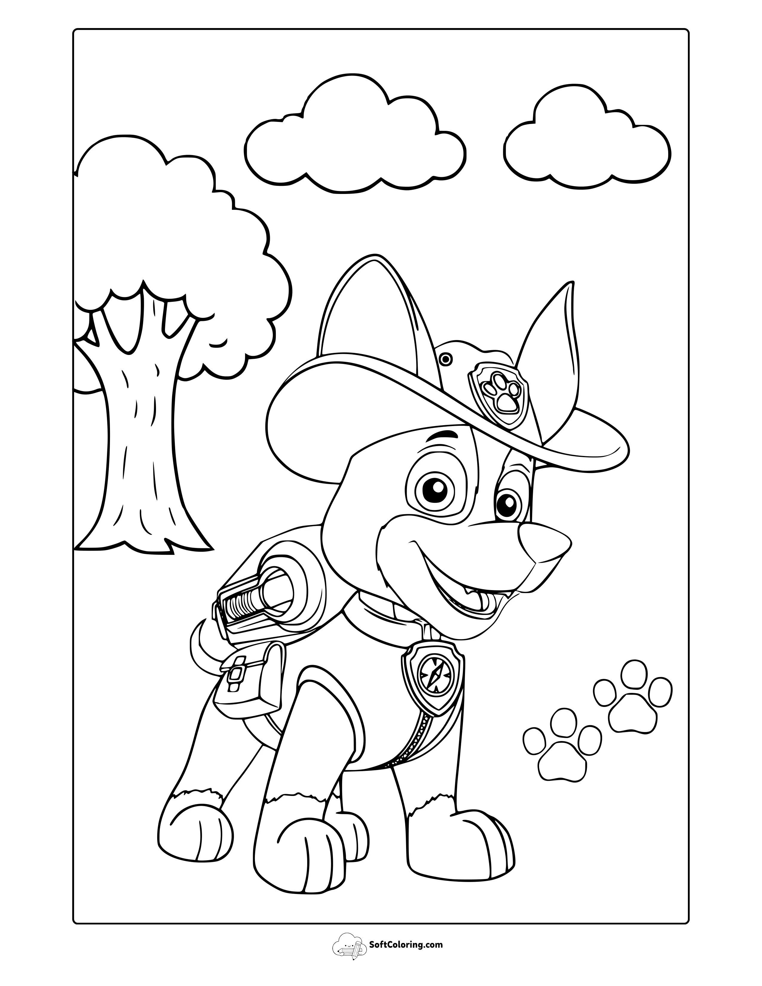 Tracker From Paw Patrol Coloring Page