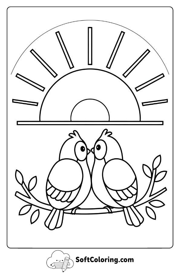 Two Birds Watching the Sunset Together