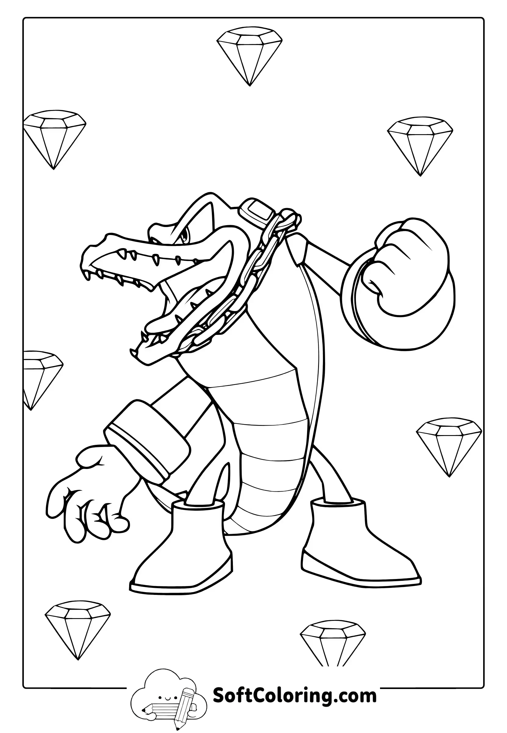 Vector the Crocodile From Sonic Coloring Page