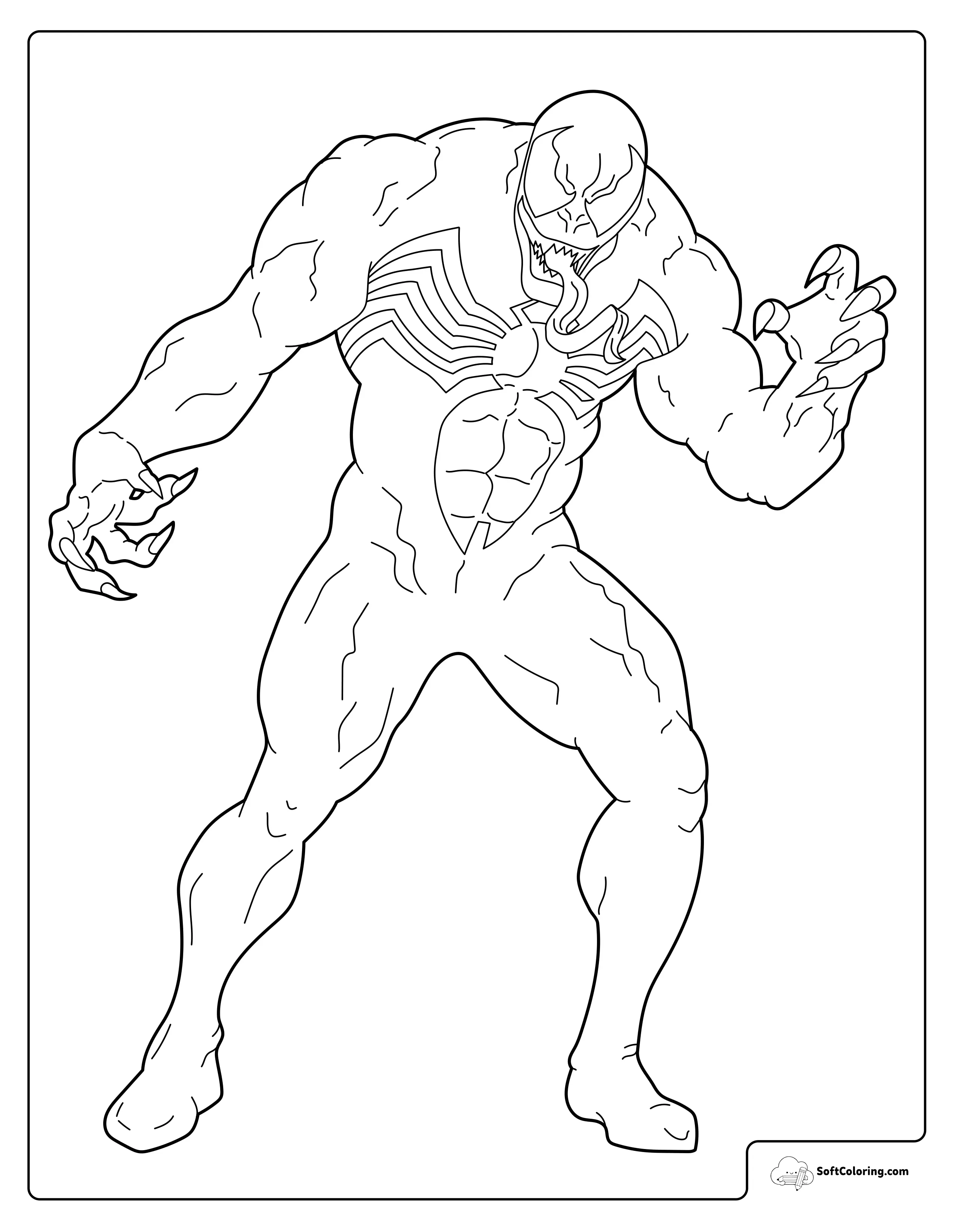 Venom Ready To Strike Coloring Page