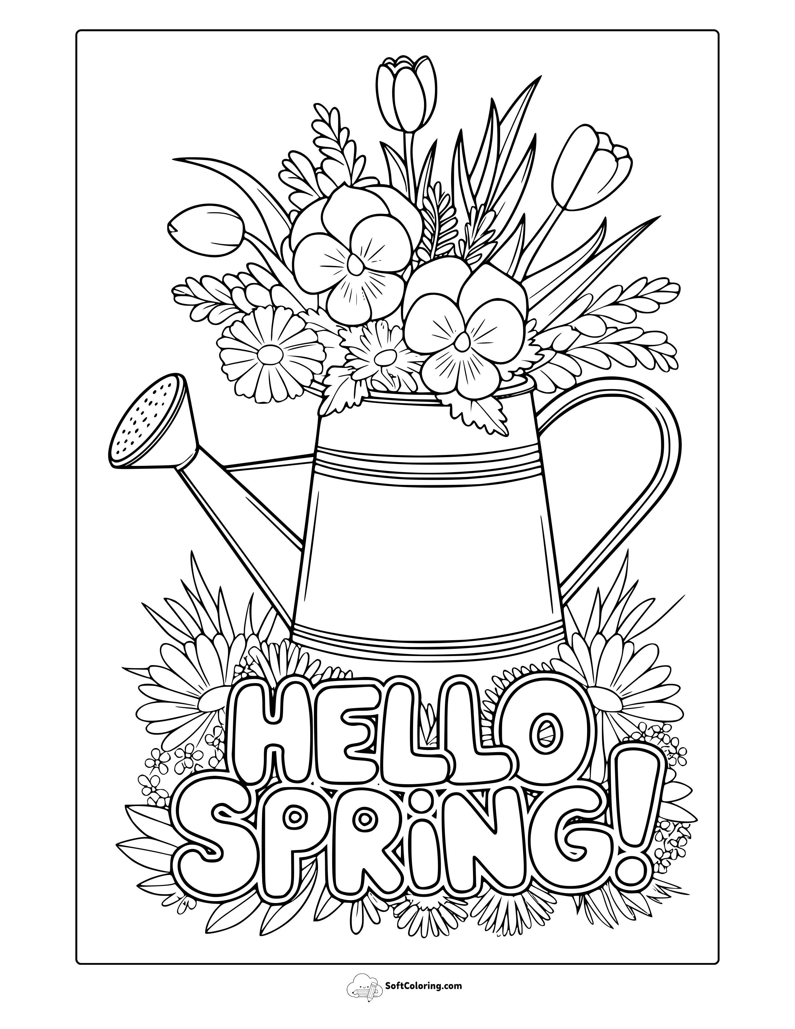 Watering Can With Flowers