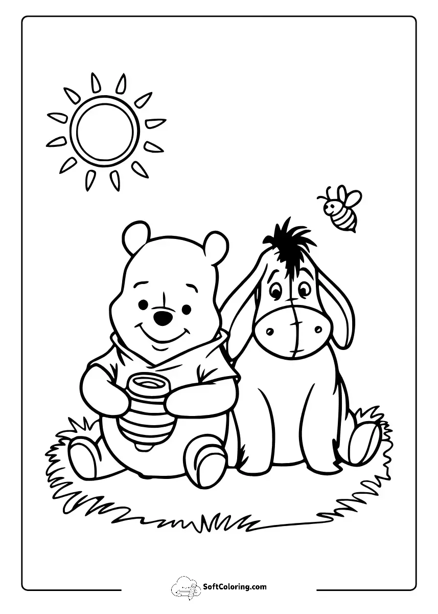 Winnie The Pooh And Eeyore Coloring Page