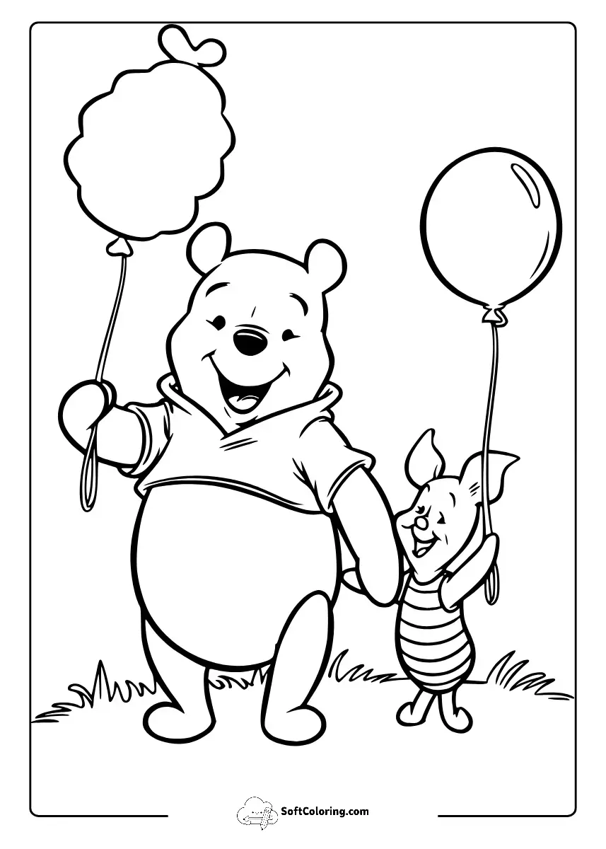 Winnie The Pooh And Piglet Coloring Page